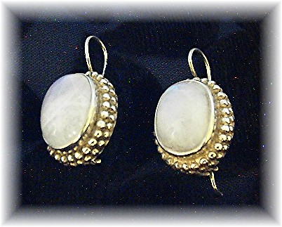 Sterling Silver & Moonstone Pierced Earrings