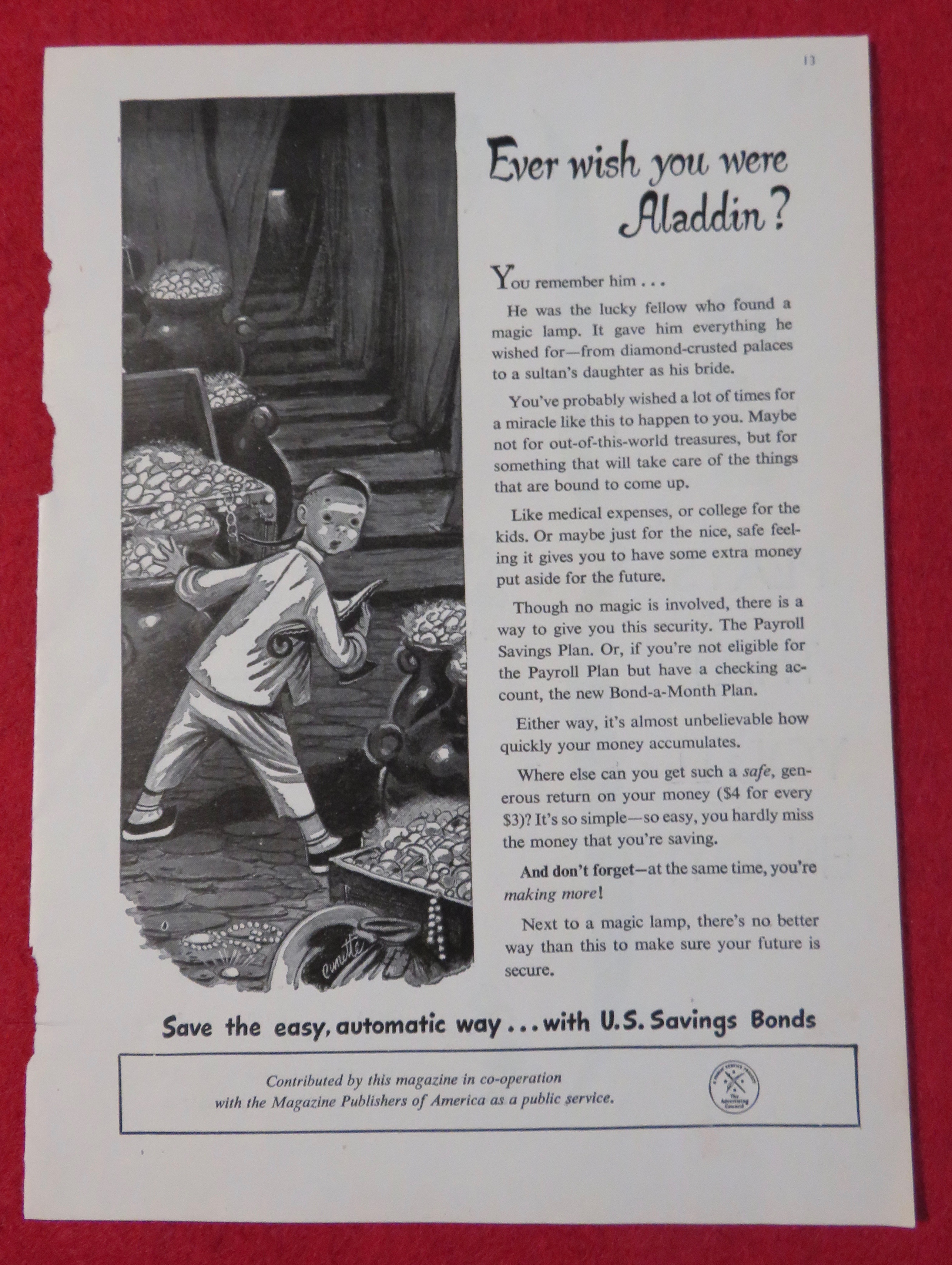 1947 U. S. Savings Bonds w/ Ever Wish You Were Aladdin