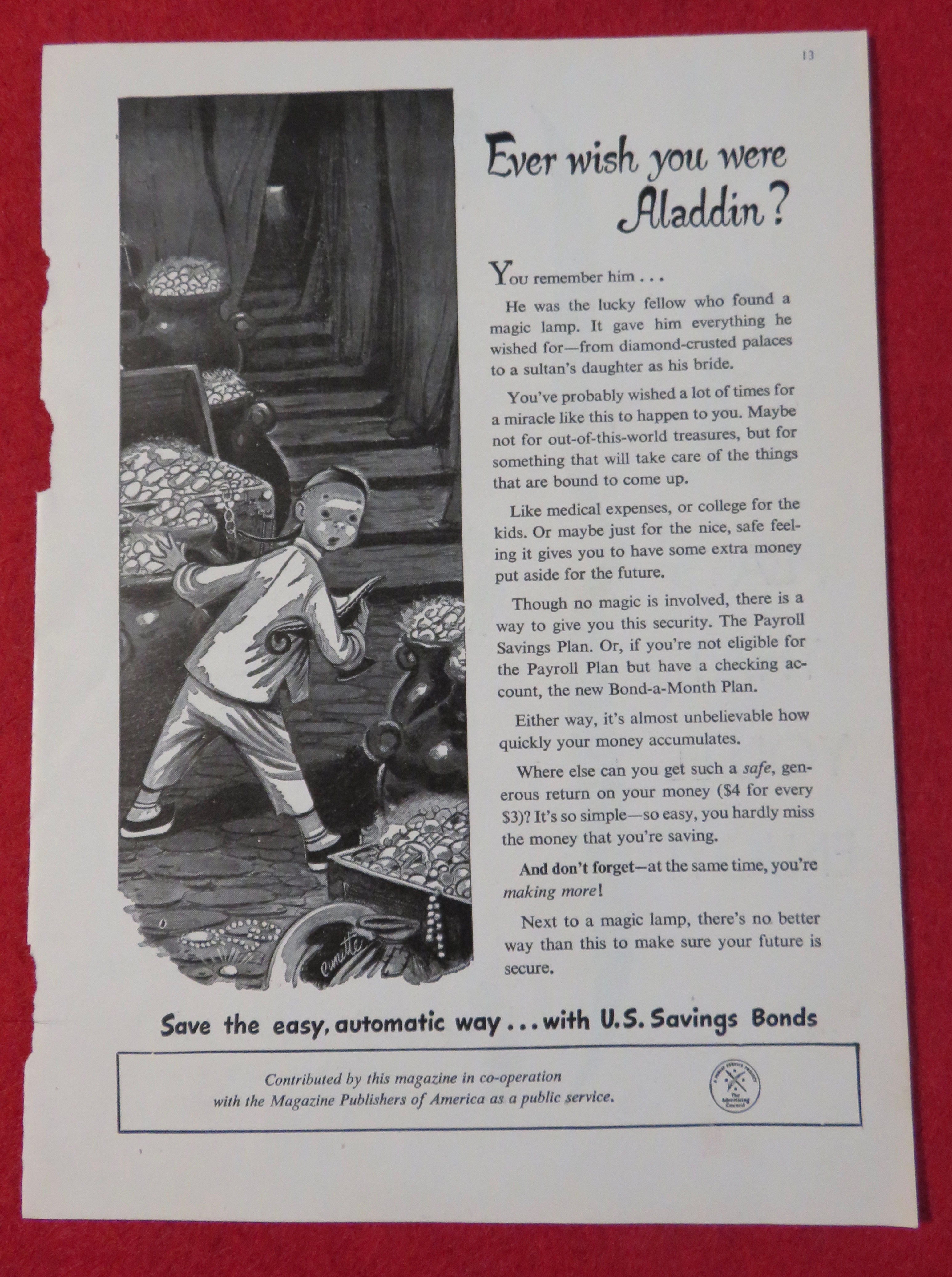 1947 U. S. Savings Bonds w/ Ever Wish You Were Aladdin