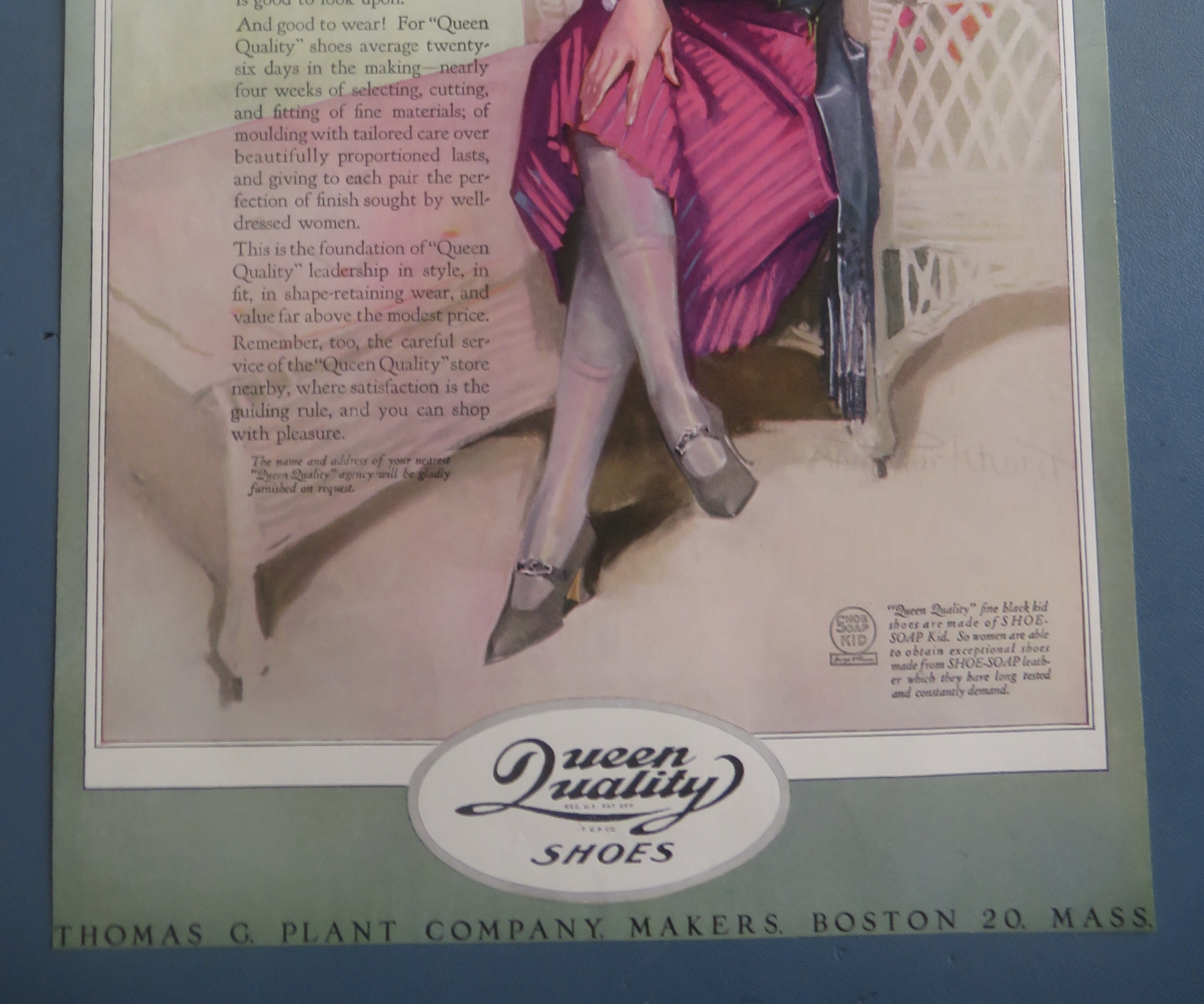 1921 Queen Quality Shoes with Woman Sitting In A Chair