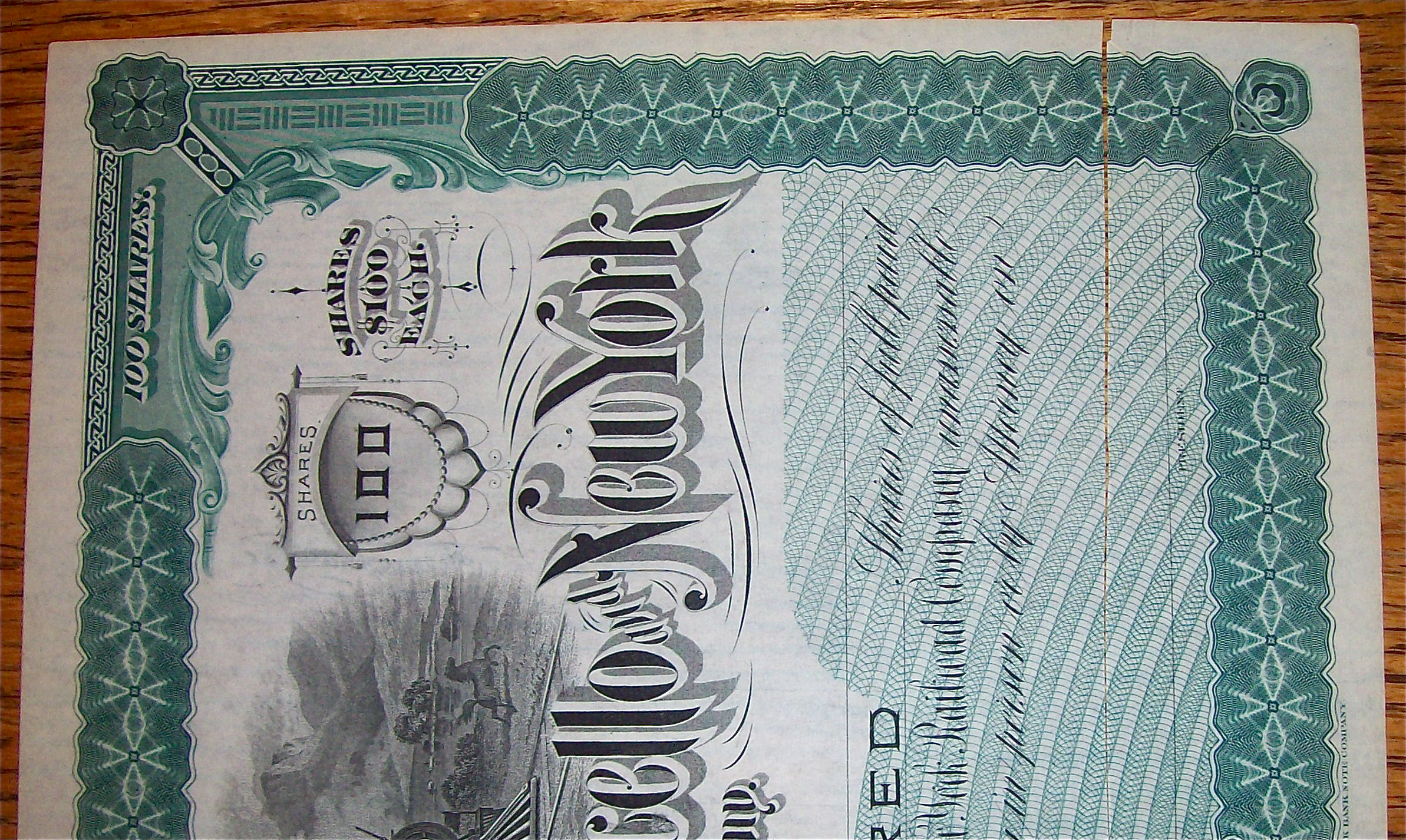 1880 Port, Jervis, Monticello & New York 100 Shares