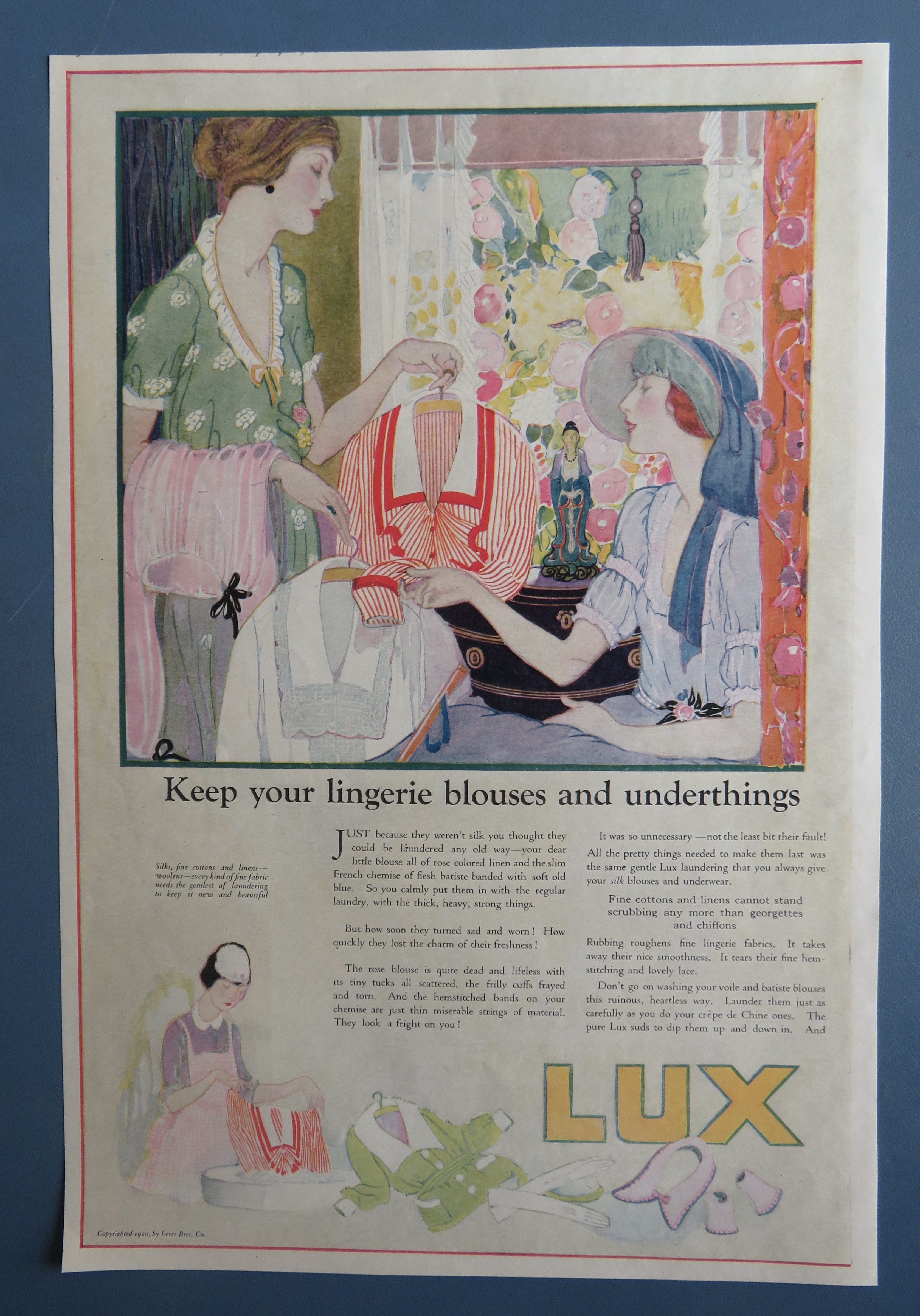 1920 Lux Soap with Two Women Looking At Dress