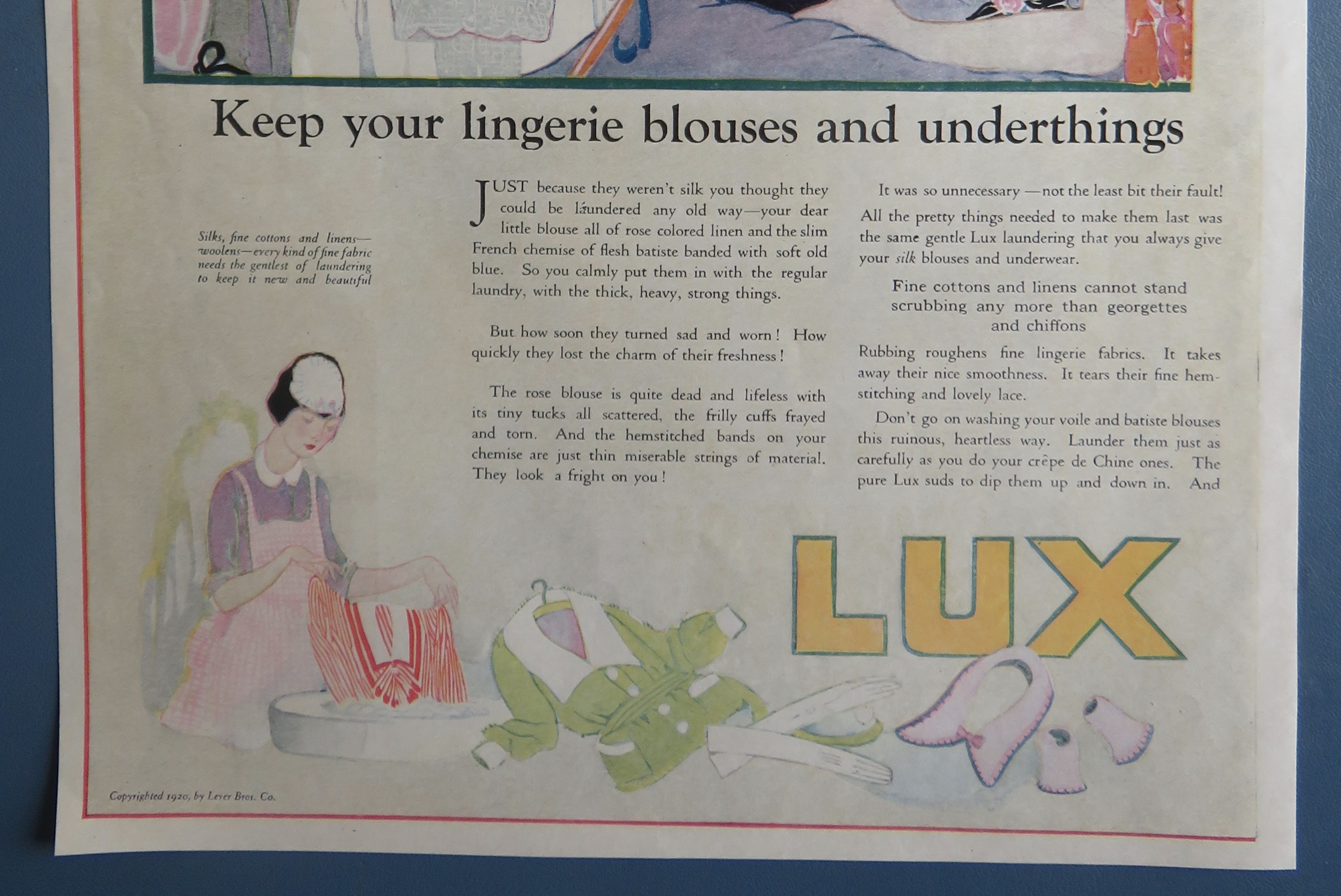 1920 Lux Soap with Two Women Looking At Dress