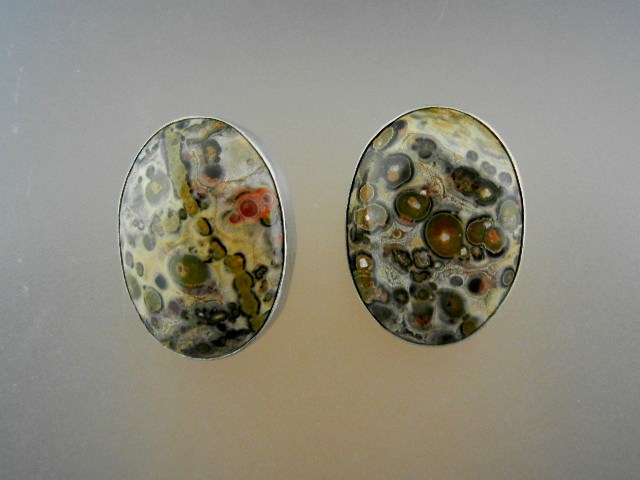 Silver Creations  Sterling Silver Agate Clip Earrings