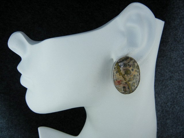 Silver Creations  Sterling Silver Agate Clip Earrings