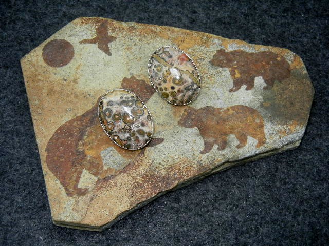 Silver Creations  Sterling Silver Agate Clip Earrings