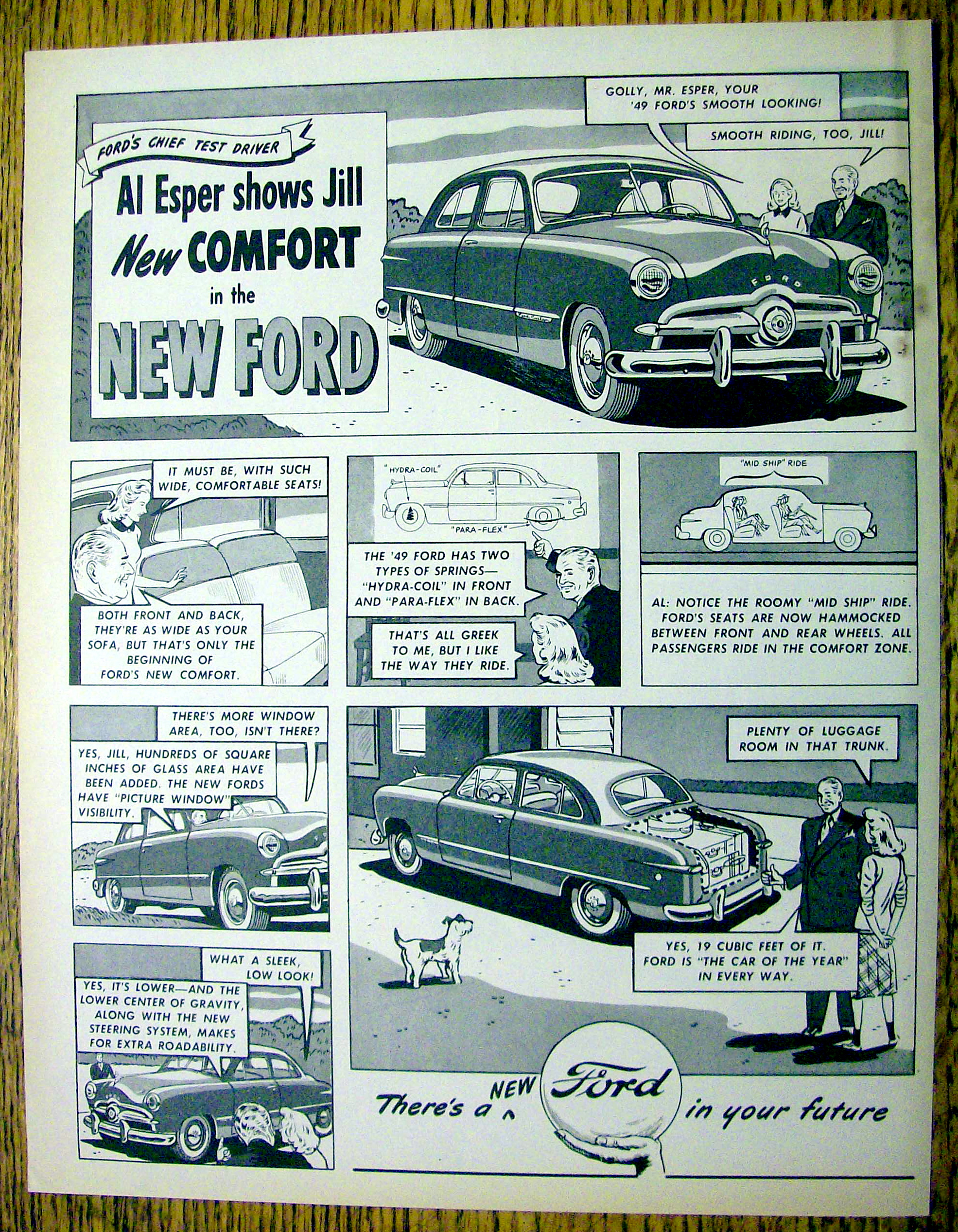1949 Ford with Al Esper (Chief Test Driver) and Jill