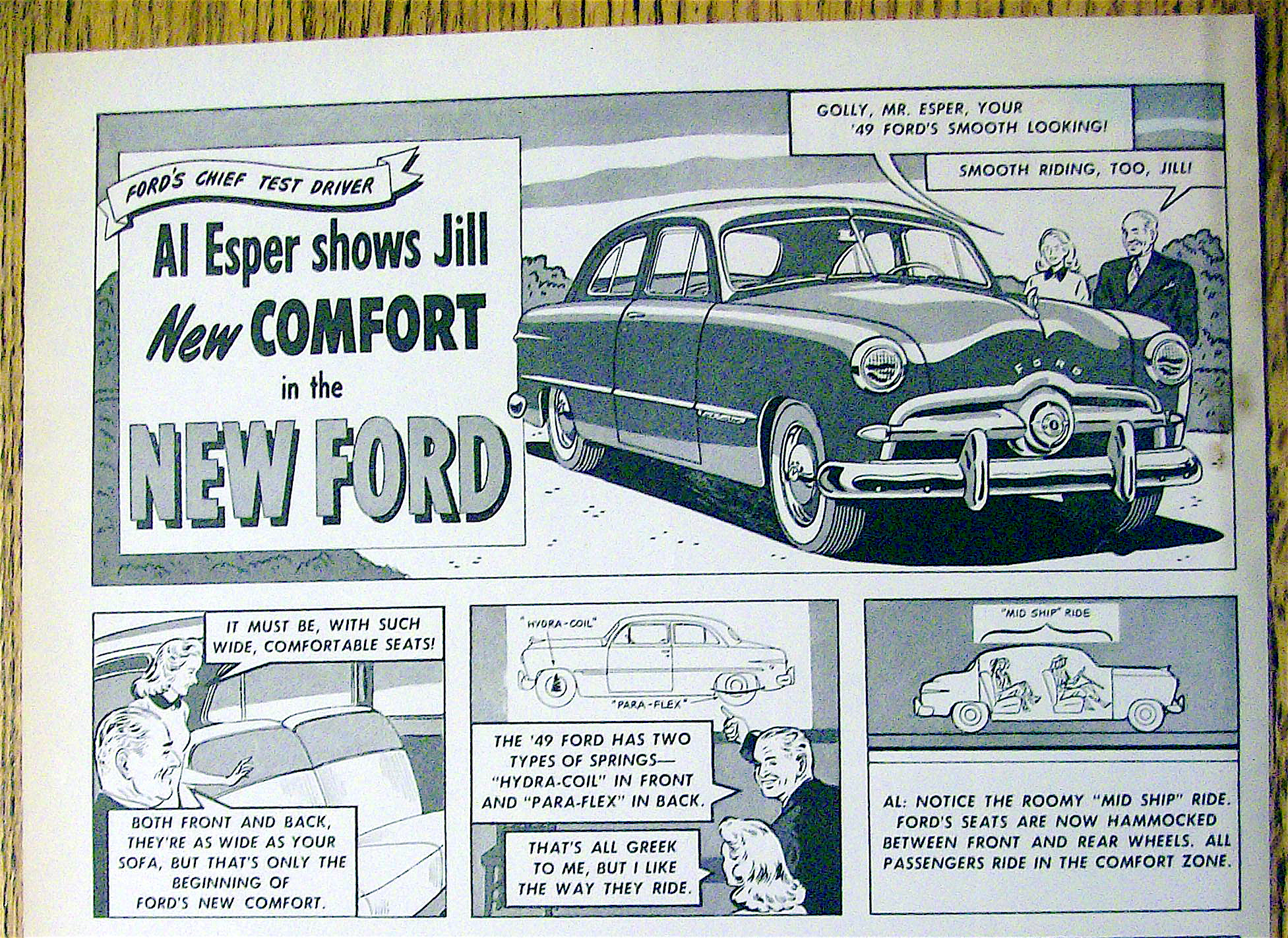 1949 Ford with Al Esper (Chief Test Driver) and Jill