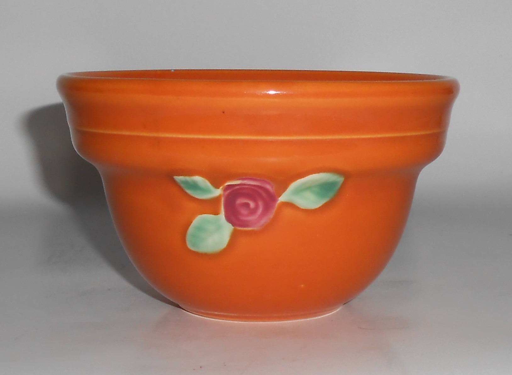 VINTAGE Coors Pottery Rosebud Orange Open Apple Baker 2