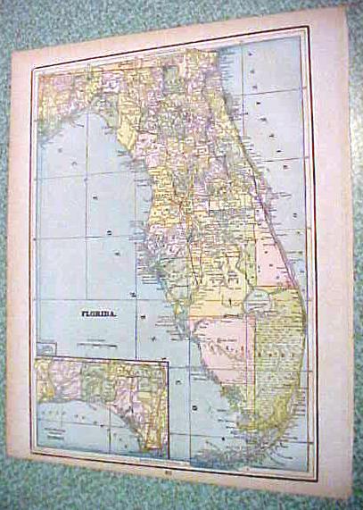 Map Alabama Georgia South Carolina 1894 Lg Foldout