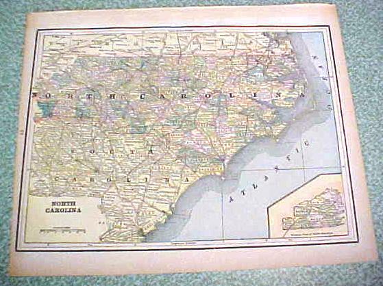 Map Alabama Georgia South Carolina 1894 Lg Foldout
