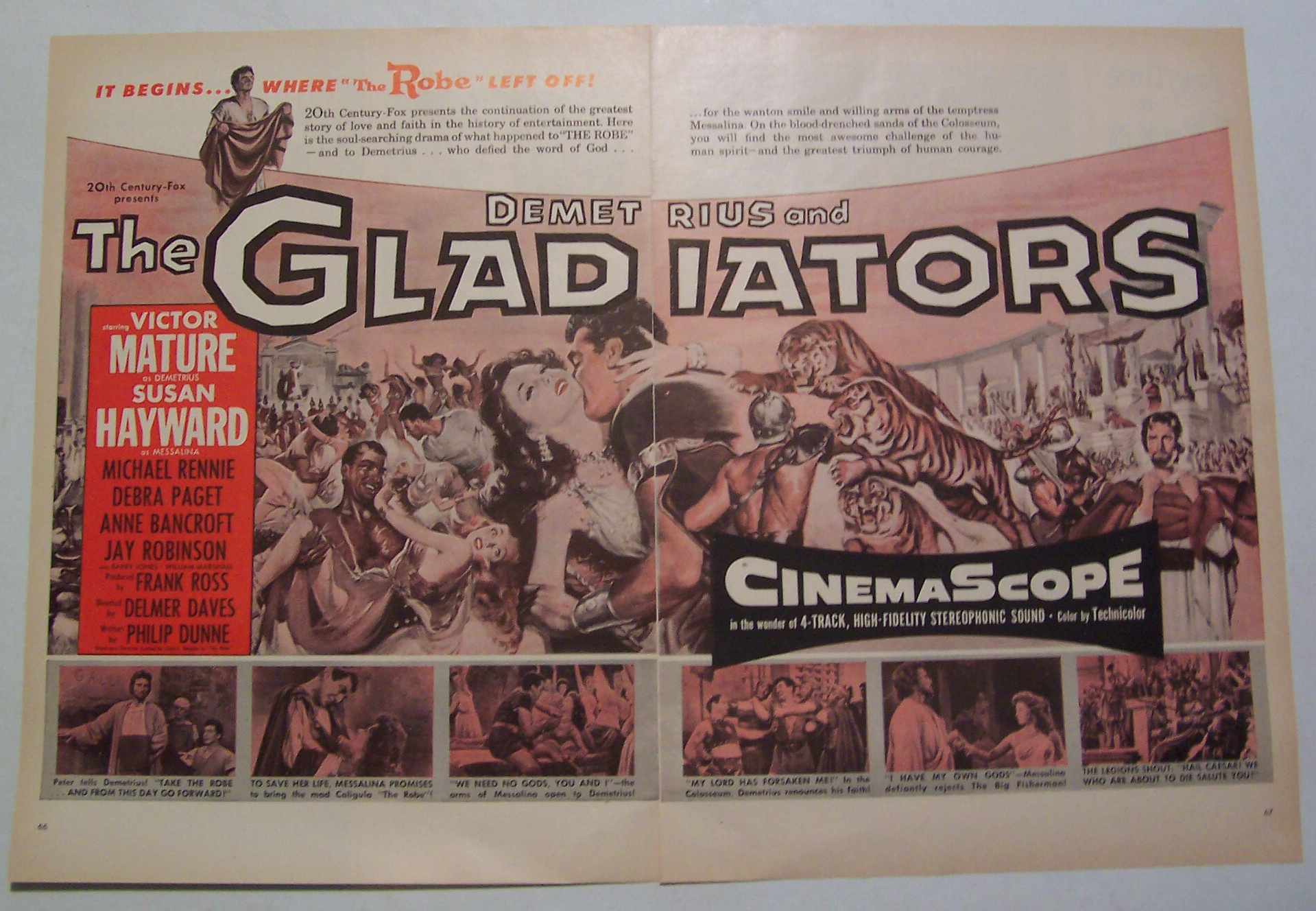 1954  Movie  Ad  For  Demetrius &  The  Gladiators