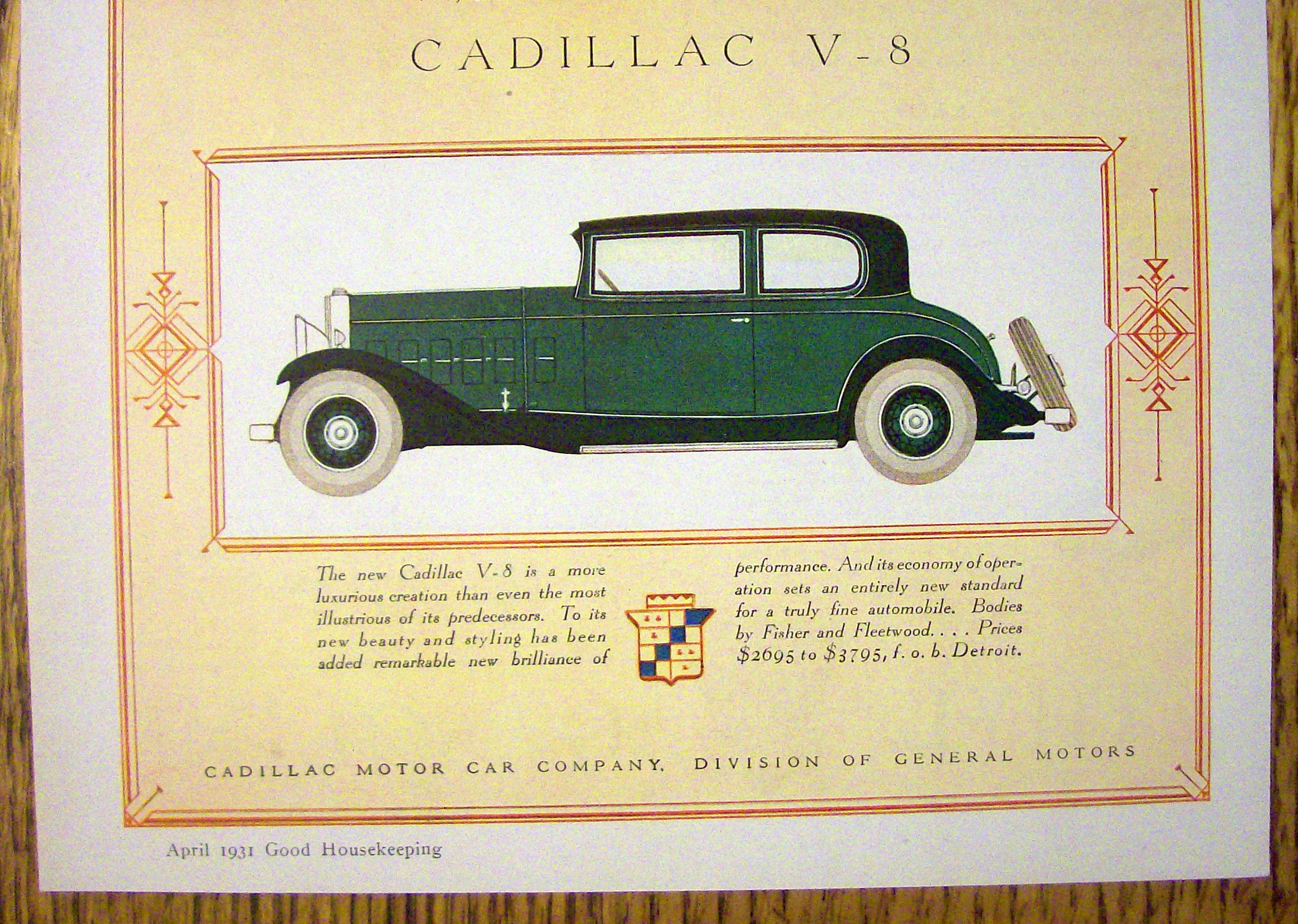 1931 Cadillac with the Cadillac V-8