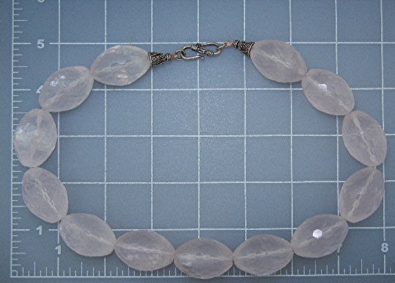Rose Quartz Natural Faceted Sterling Silver Clasp
