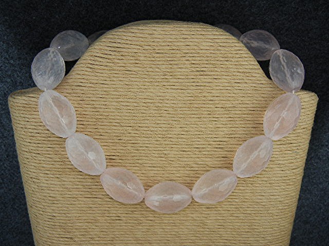 Rose Quartz Natural Faceted Sterling Silver Clasp