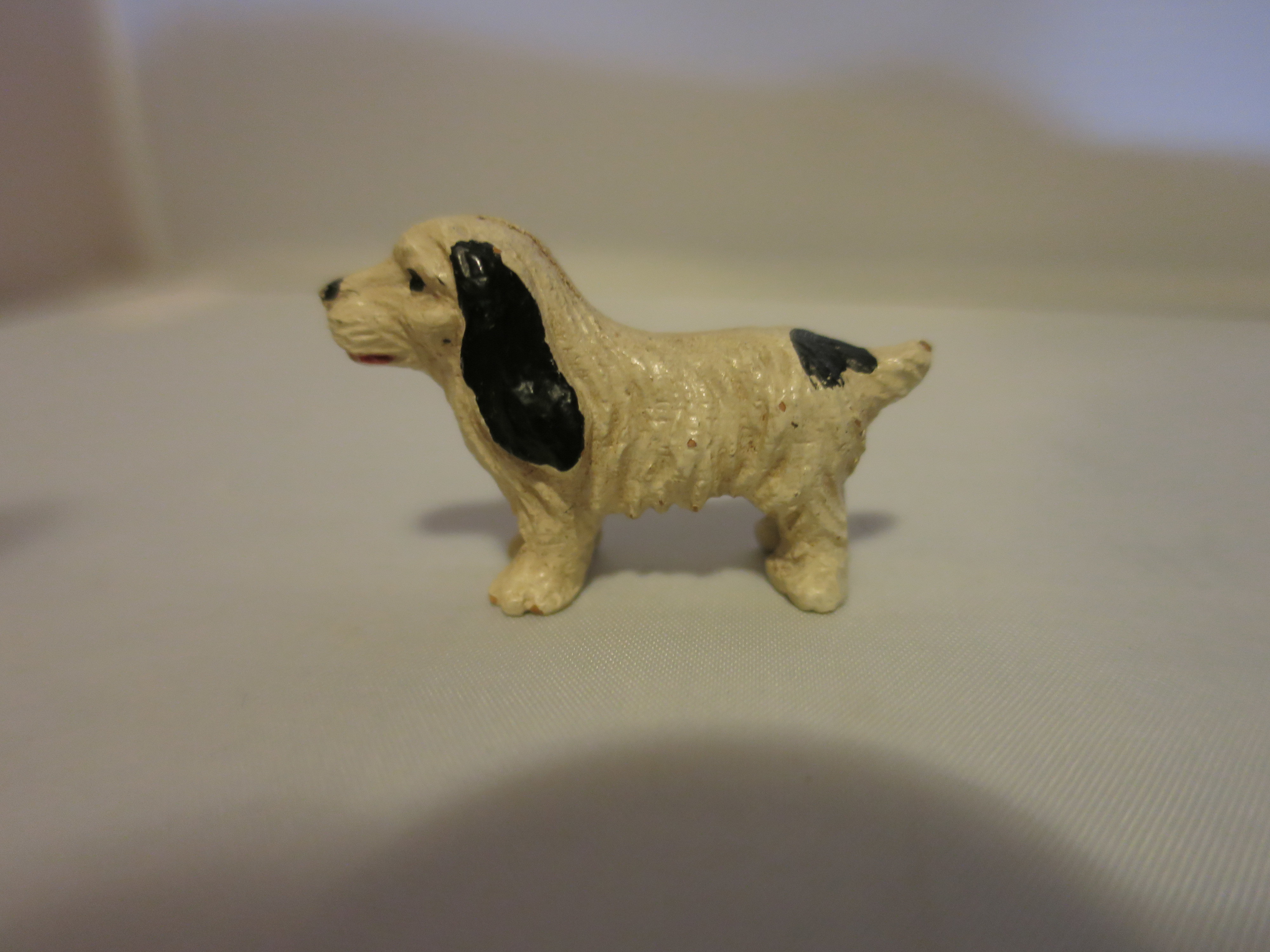 Antique Miniature Dog Figurine Hard Plastic Doll House