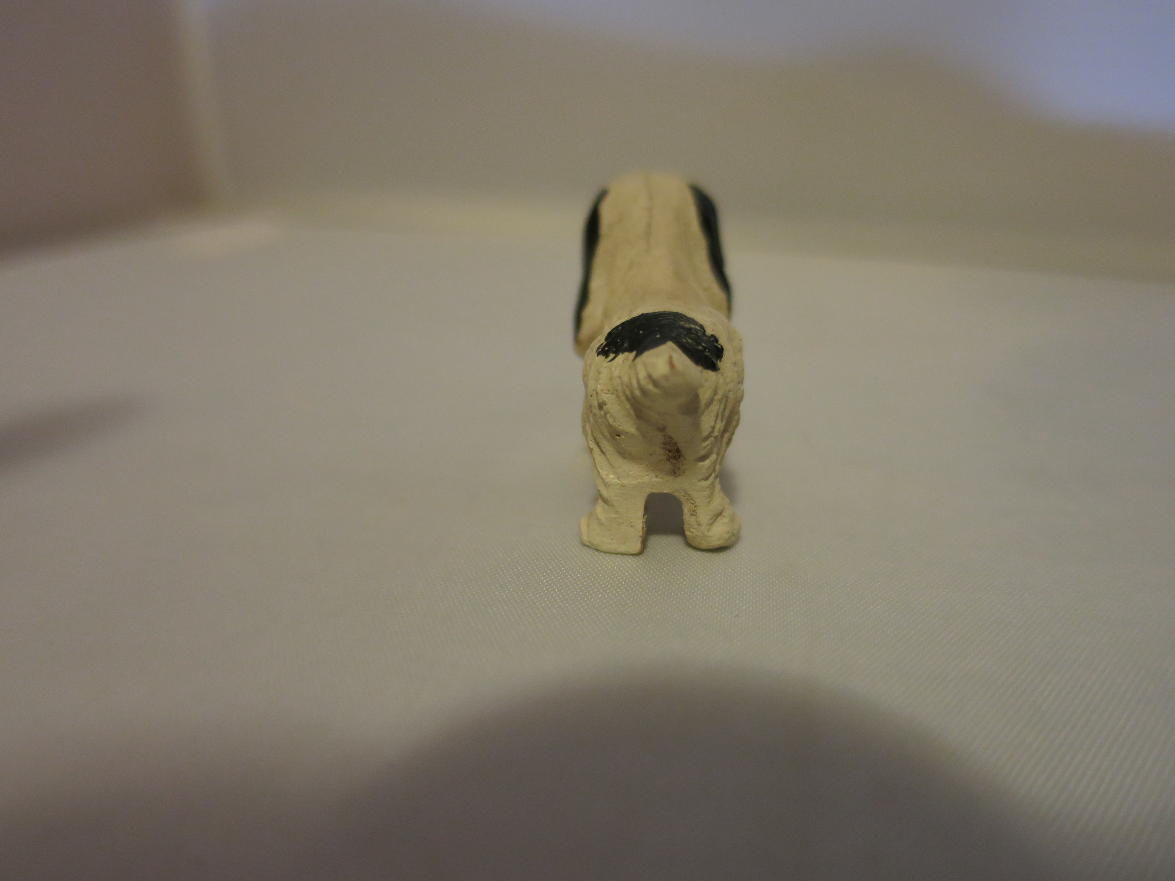 Antique Miniature Dog Figurine Hard Plastic Doll House