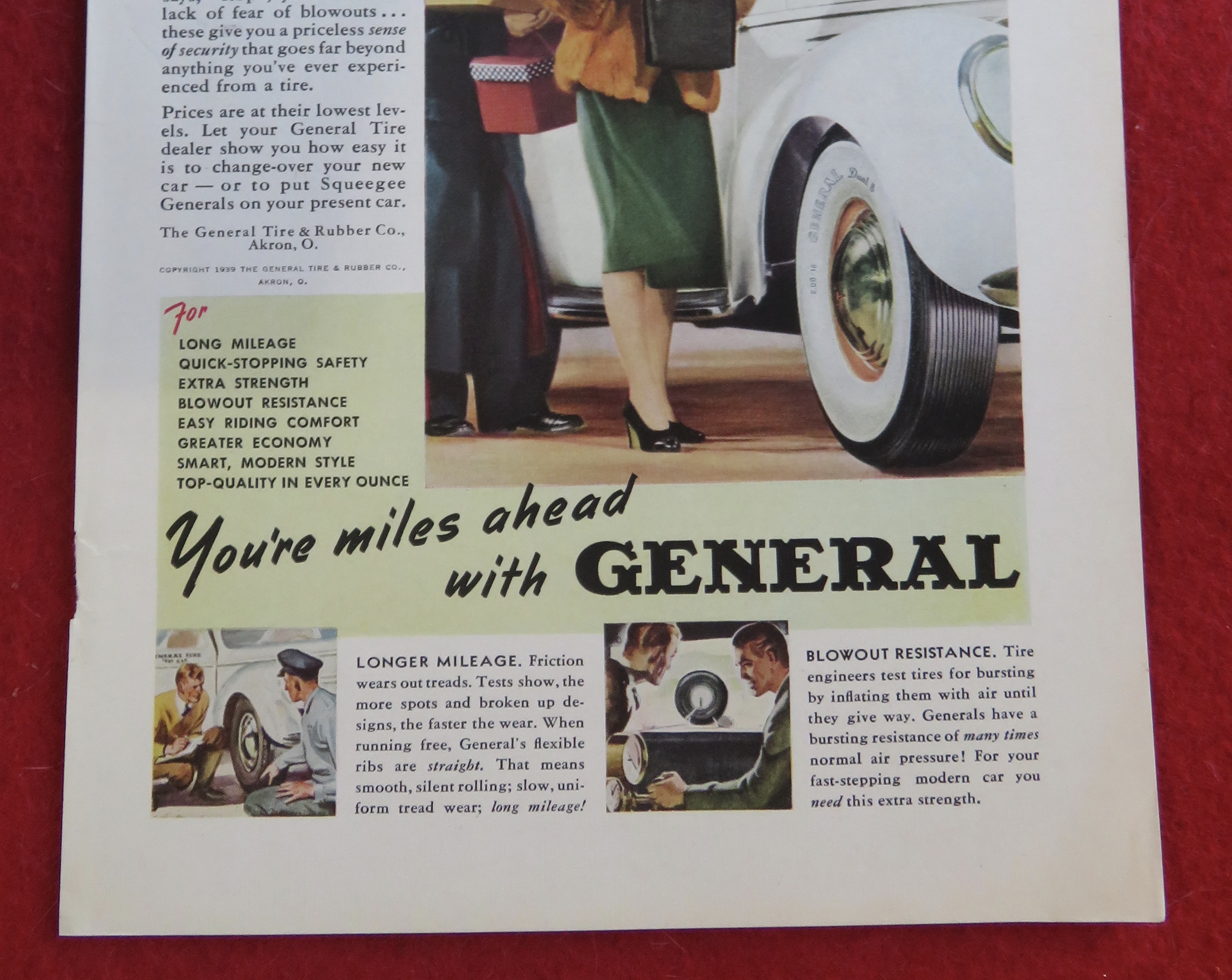 1939 General Tires with Woman Getting Out Of The Car
