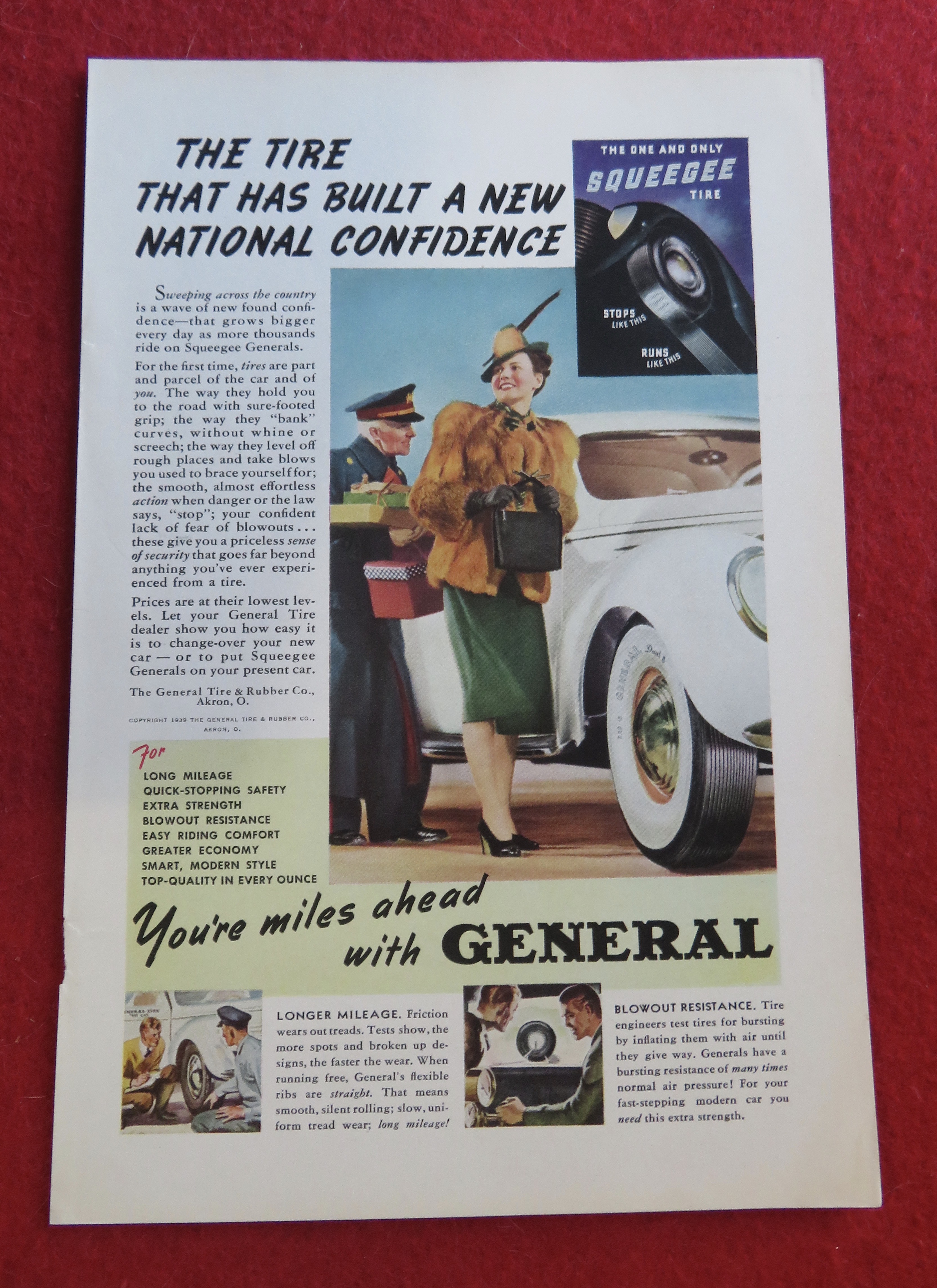 1939 General Tires with Woman Getting Out Of The Car