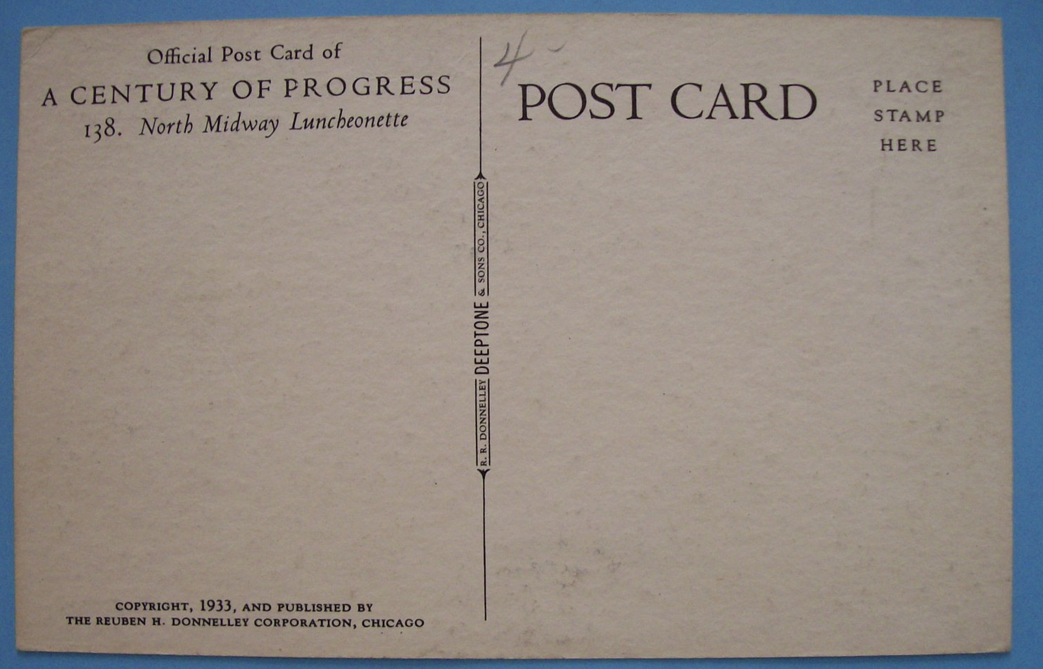1933 Century Of Progress North Midway Postcard