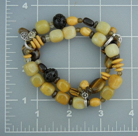 Silpada Sterling Silver Bronzite Serpentine Yellow Jasp