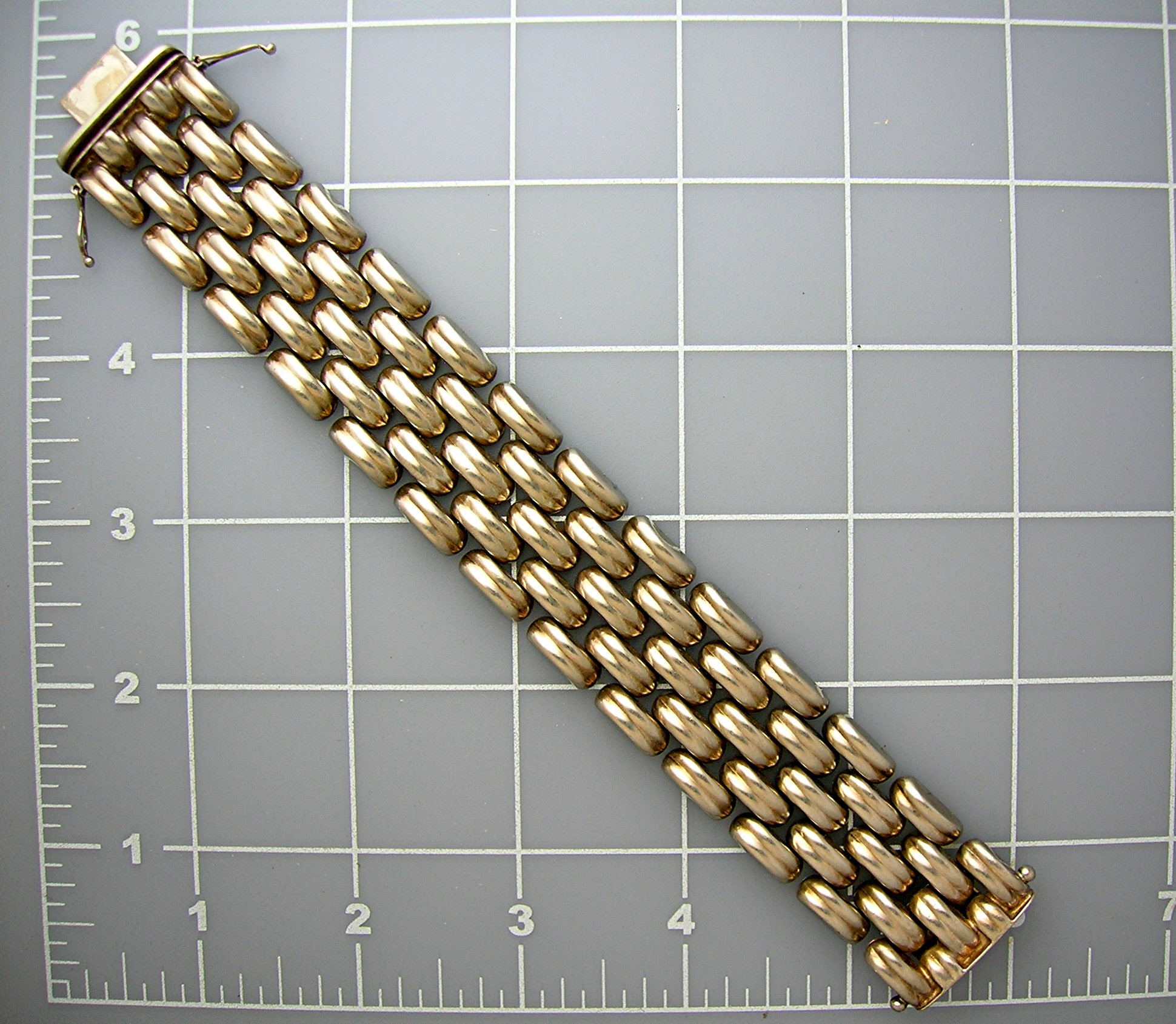 Sterling Silver Woven Link Vintage Bracelet ITALY