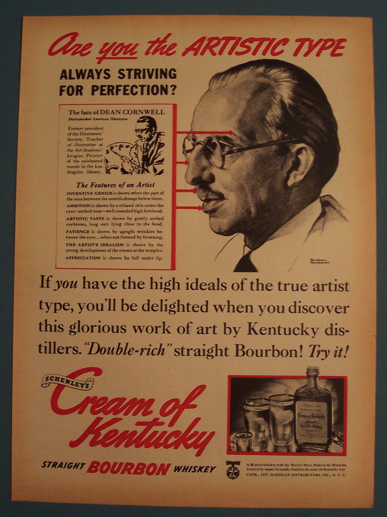 1938 Schenley Whiskey w/Dean Cornwell/Norman Rockwell