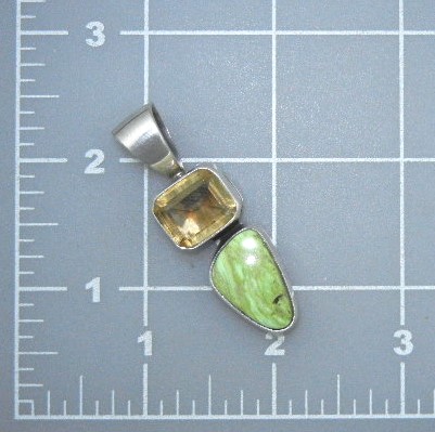 Navajo Gaspeite Citrine Sterling Silver  R. Bennett Pen