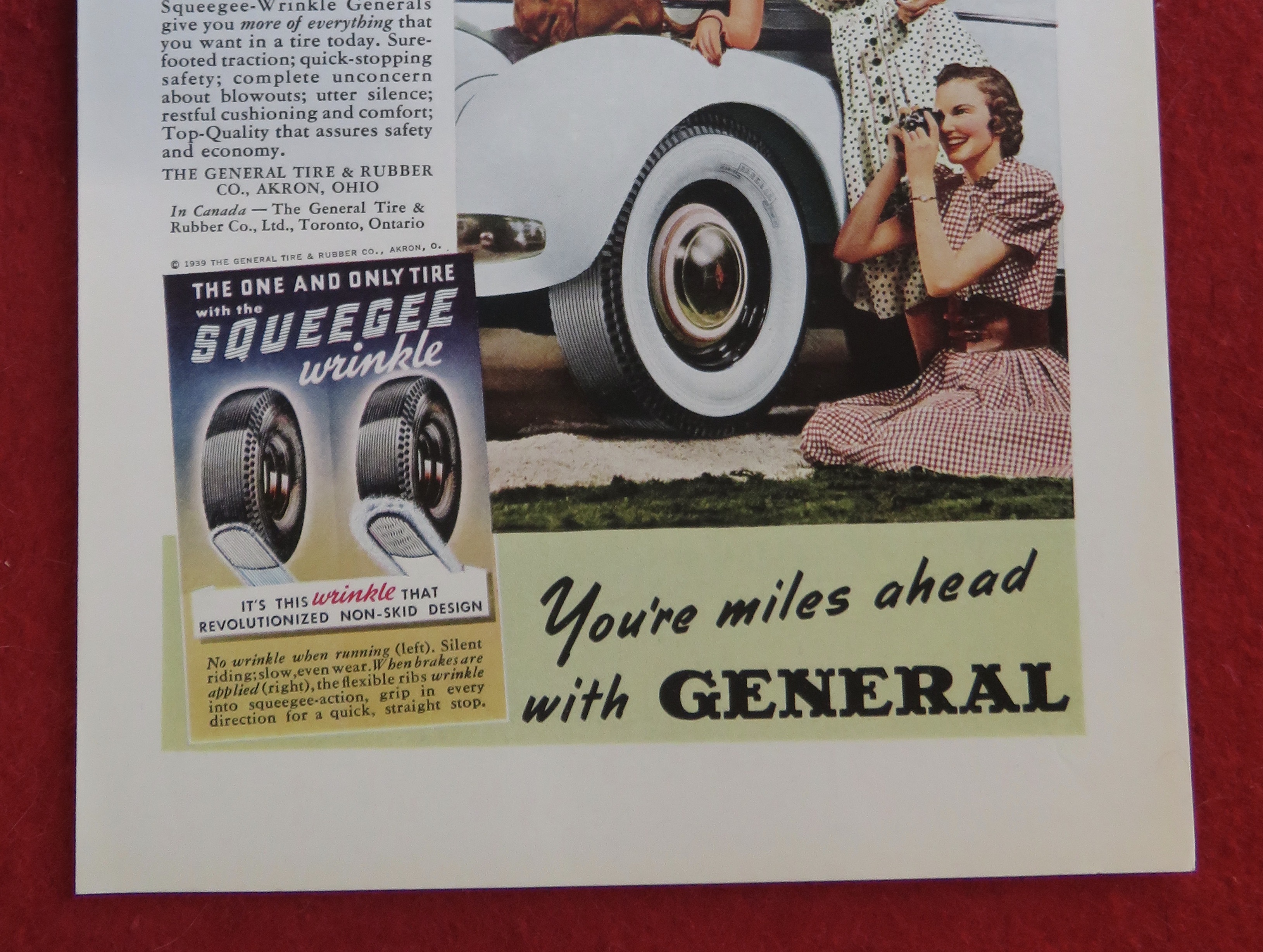 1939 General Tires with Two Girls & a Dog