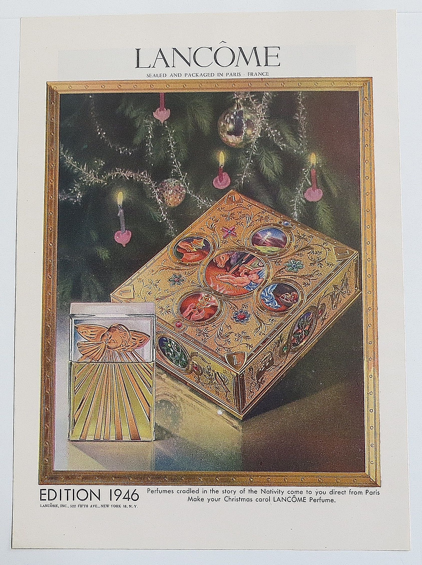 1946 Lancome With Perfume By Christmas Tree
