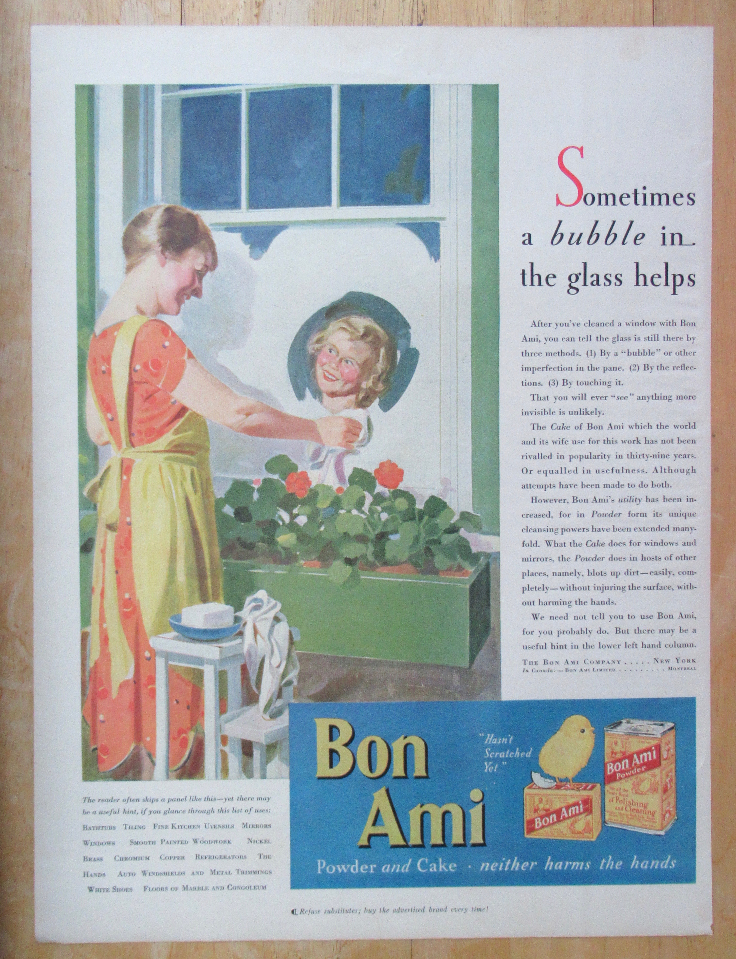 1930 Bon Ami Powder & Cake w/ Mom & Girl Cleaning