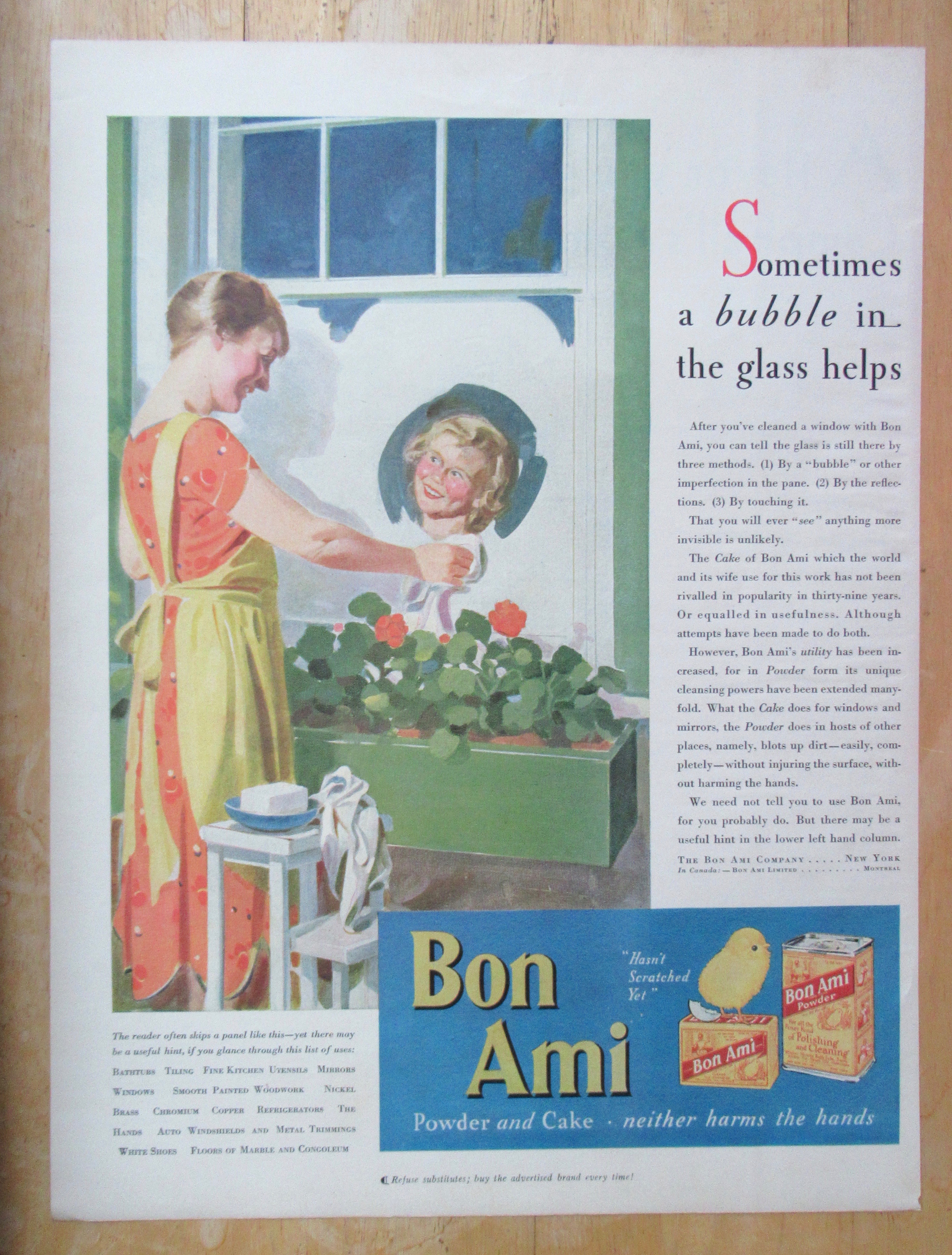1930 Bon Ami Powder & Cake w/ Mom & Girl Cleaning