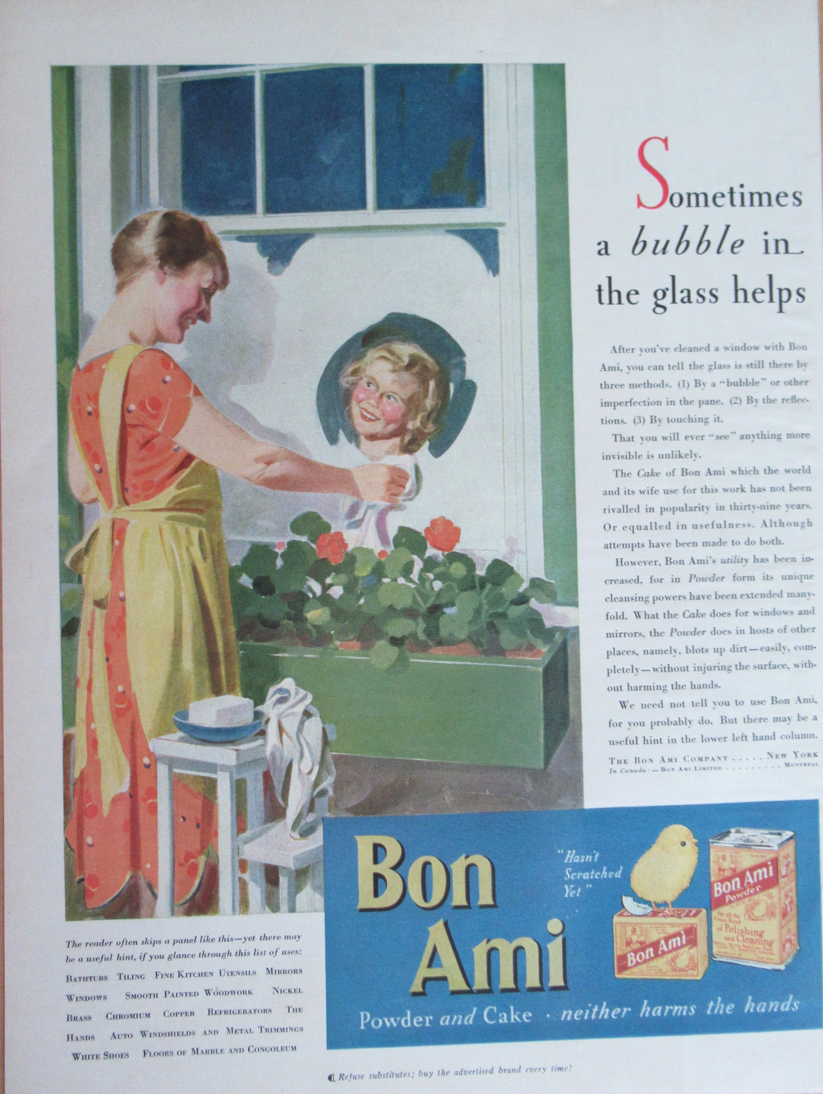 1930 Bon Ami Powder & Cake w/ Mom & Girl Cleaning