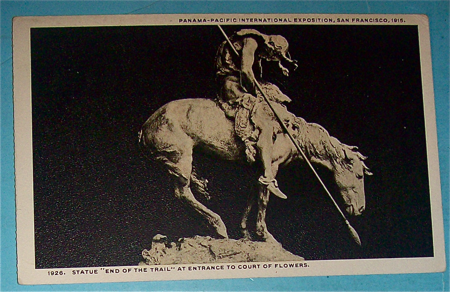 End Of The Trail Statue At Court Of Flowers Postcard