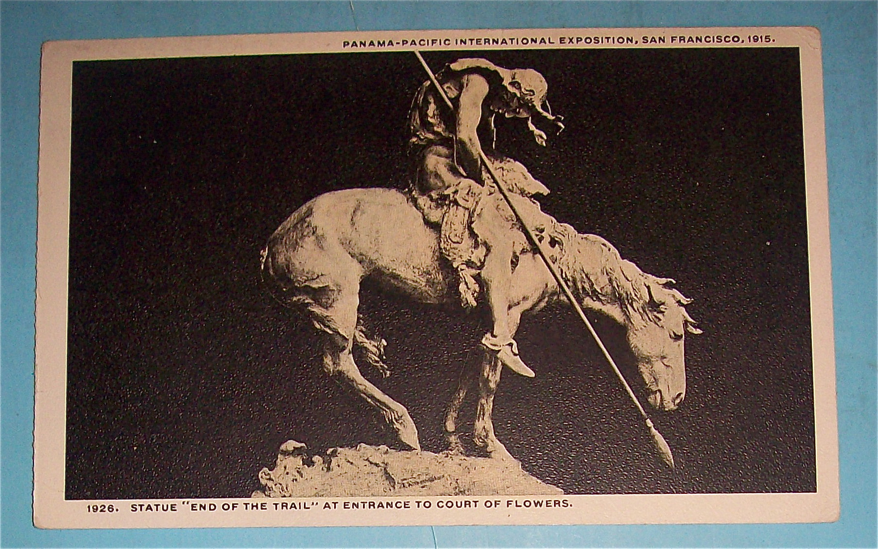 End Of The Trail Statue At Court Of Flowers Postcard