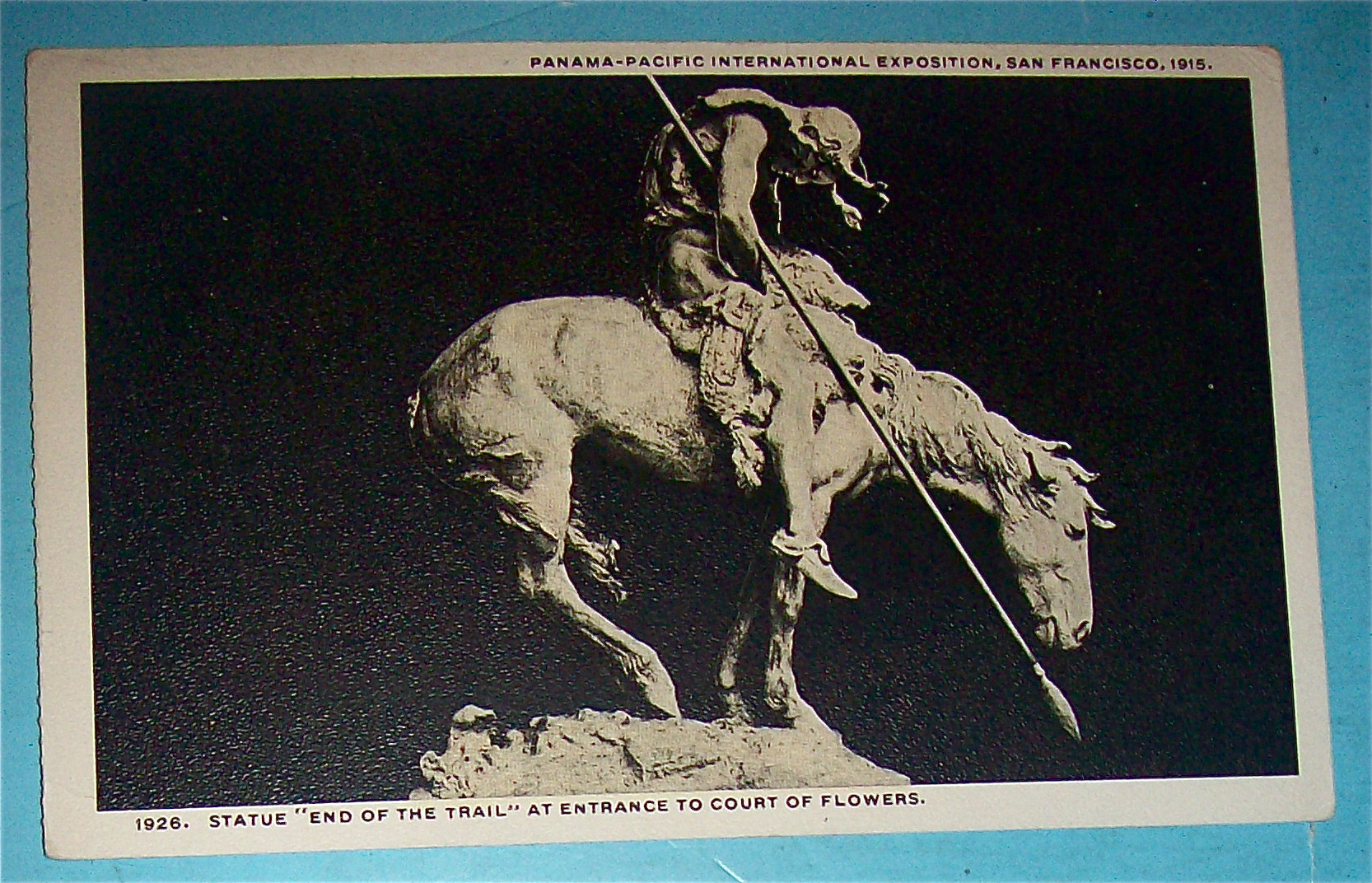 End Of The Trail Statue At Court Of Flowers Postcard