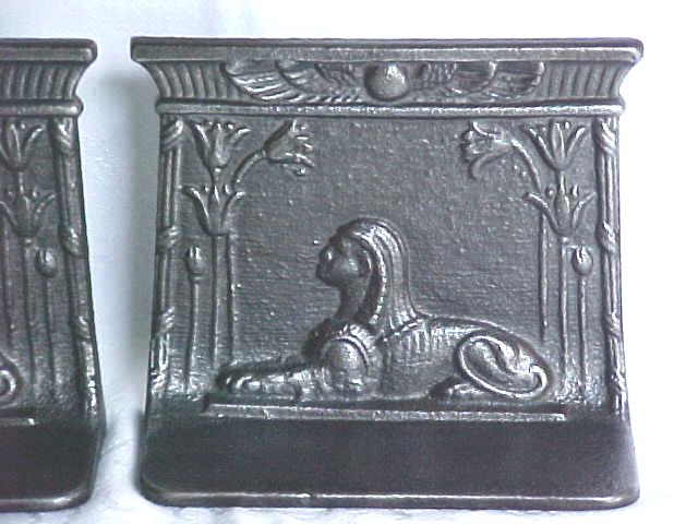 Egyptian Sphinx Bookends Ornate Metal