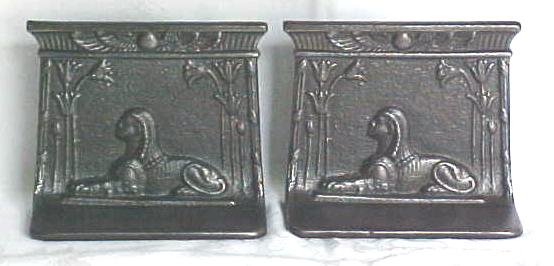 Egyptian Sphinx Bookends Ornate Metal