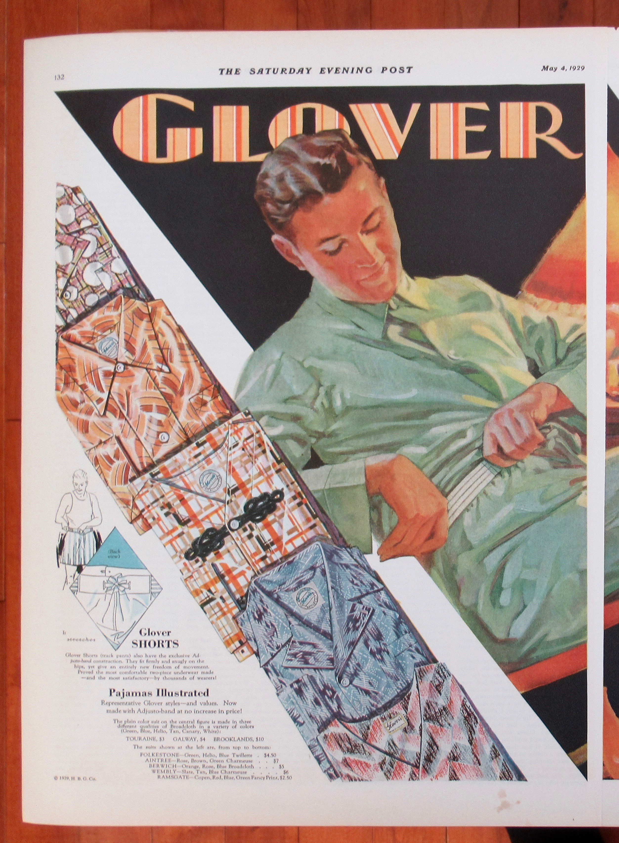 1929 Glover Company with Man in Glover Pajamas