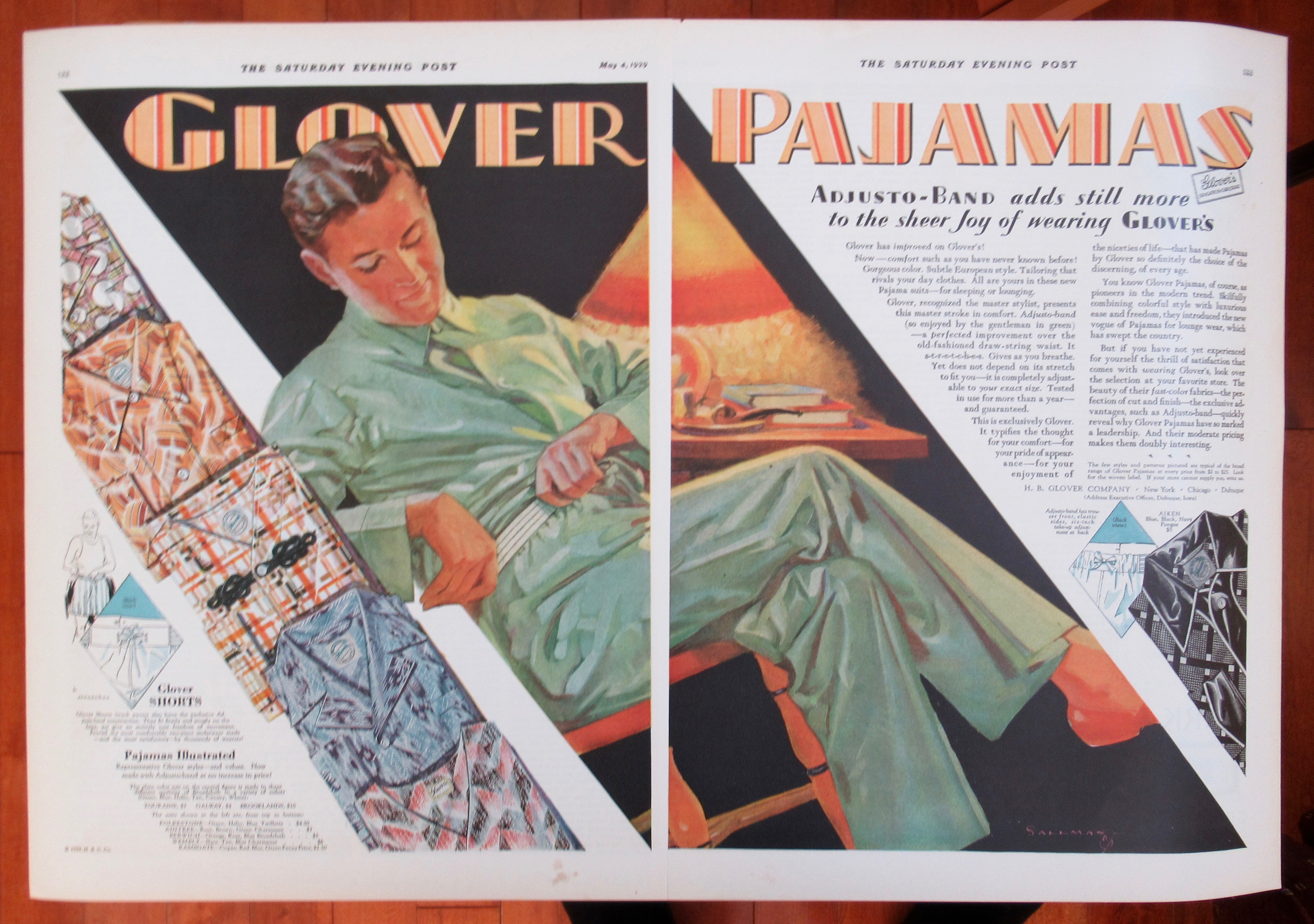 1929 Glover Company with Man in Glover Pajamas