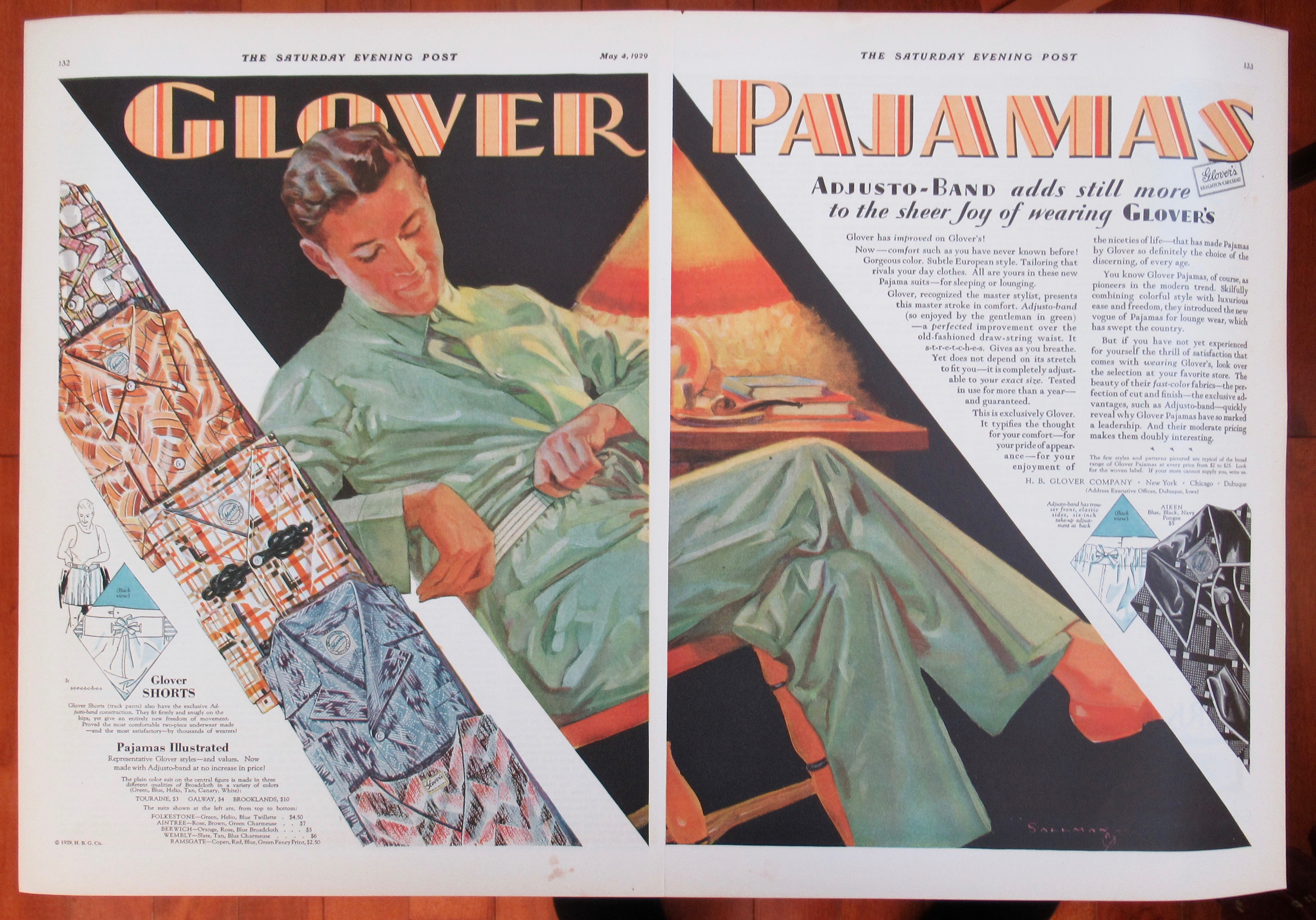 1929 Glover Company with Man in Glover Pajamas
