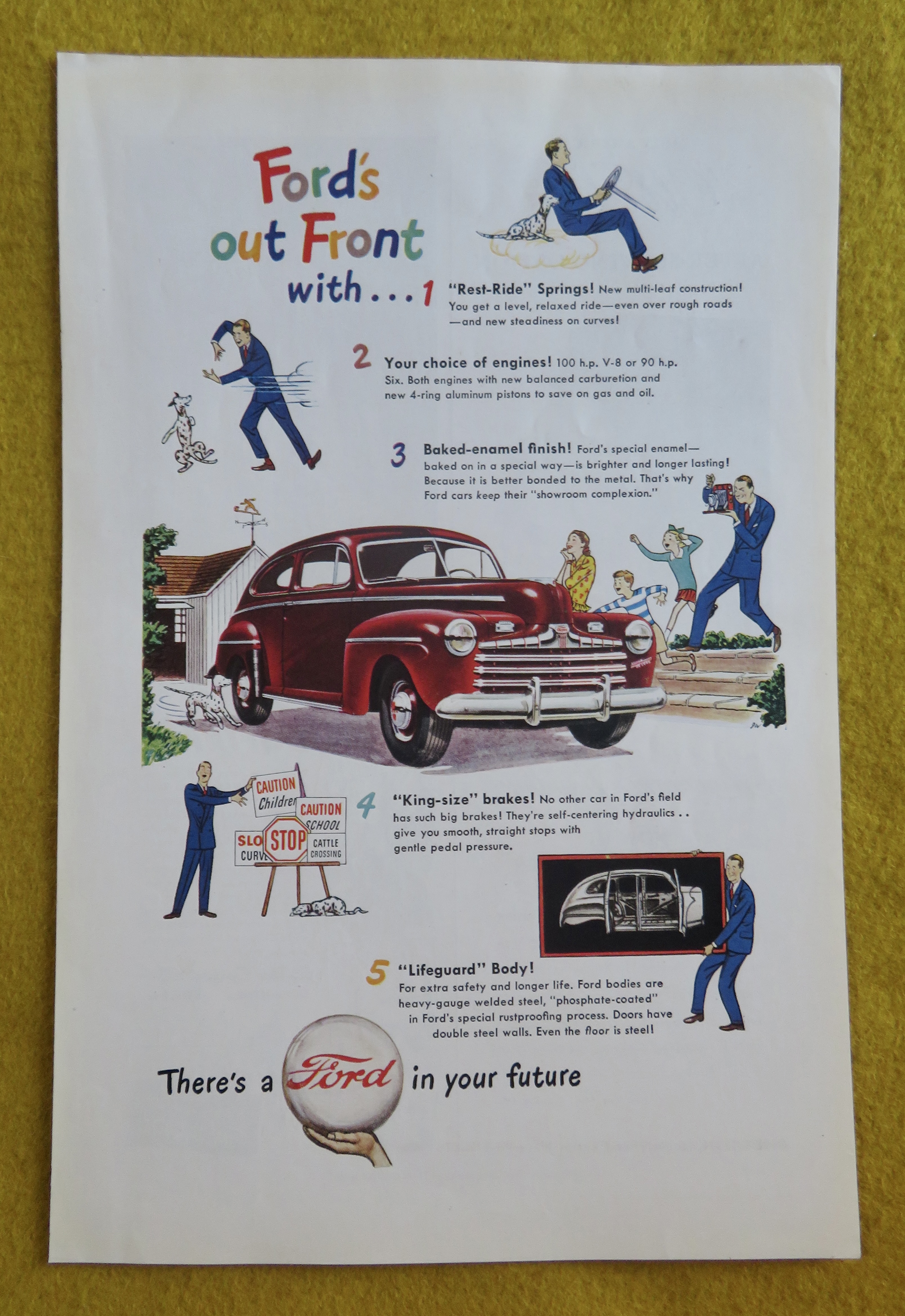 1946 Ford Automobile with Ford's Out Front