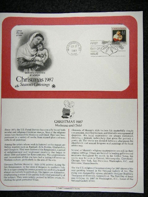 First day issue stamp, Christmas 1987