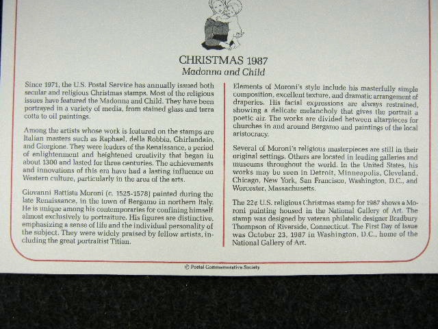 First day issue stamp, Christmas 1987