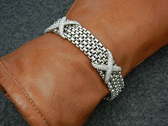 David Yurman Diamond 18K Gold Sterling Silver Bracelet
