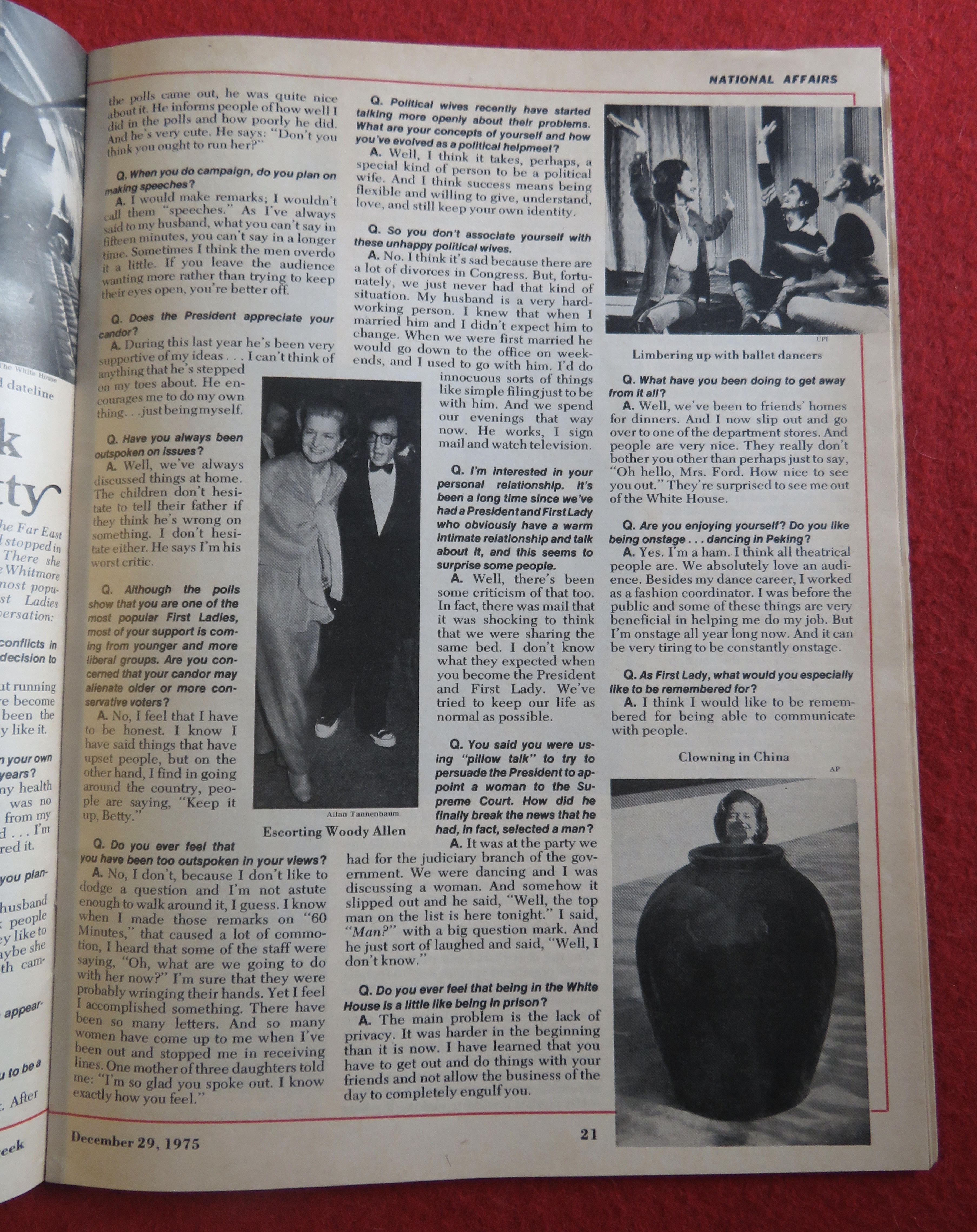 Newsweek Magazine December 29, 1975 Betty Ford