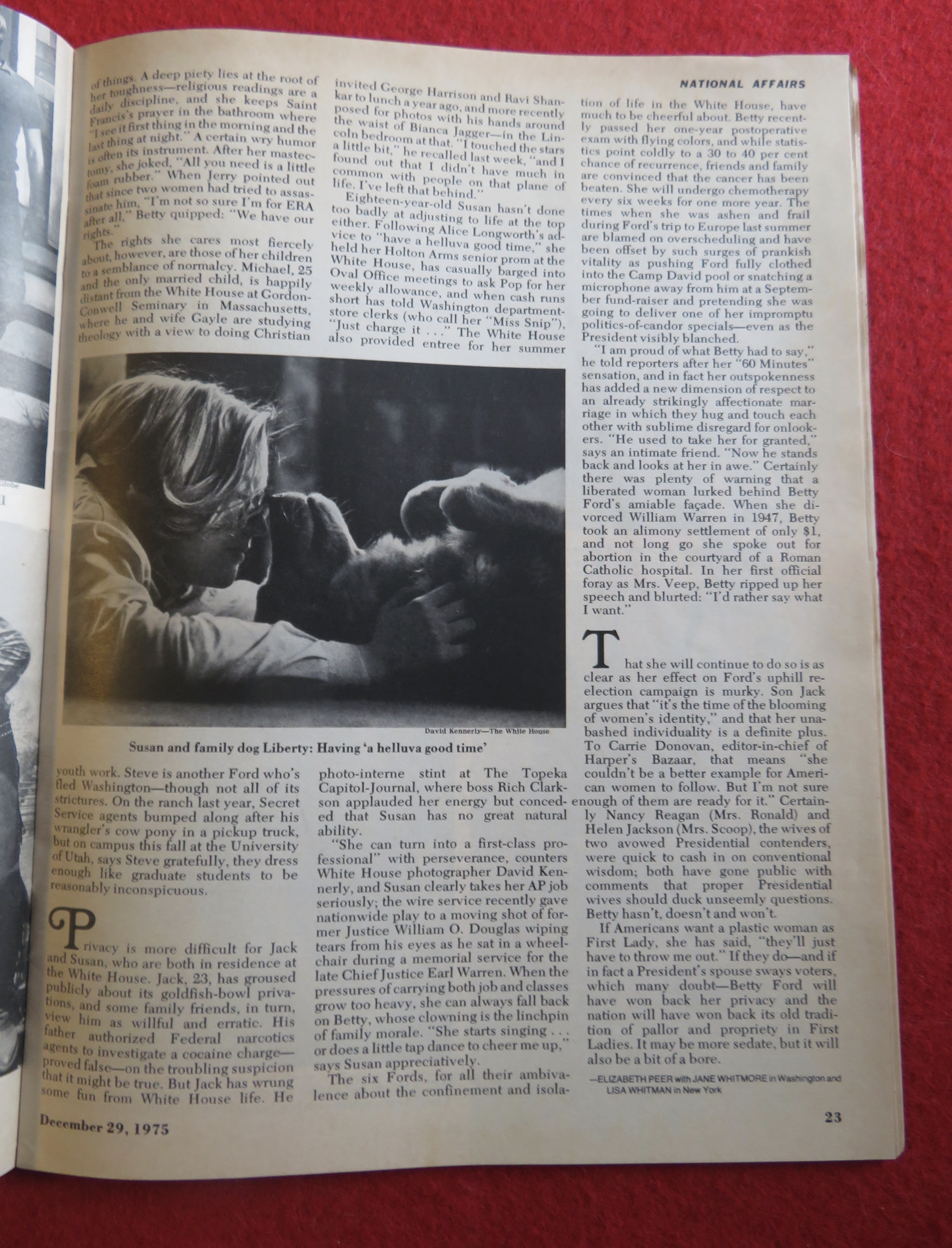 Newsweek Magazine December 29, 1975 Betty Ford