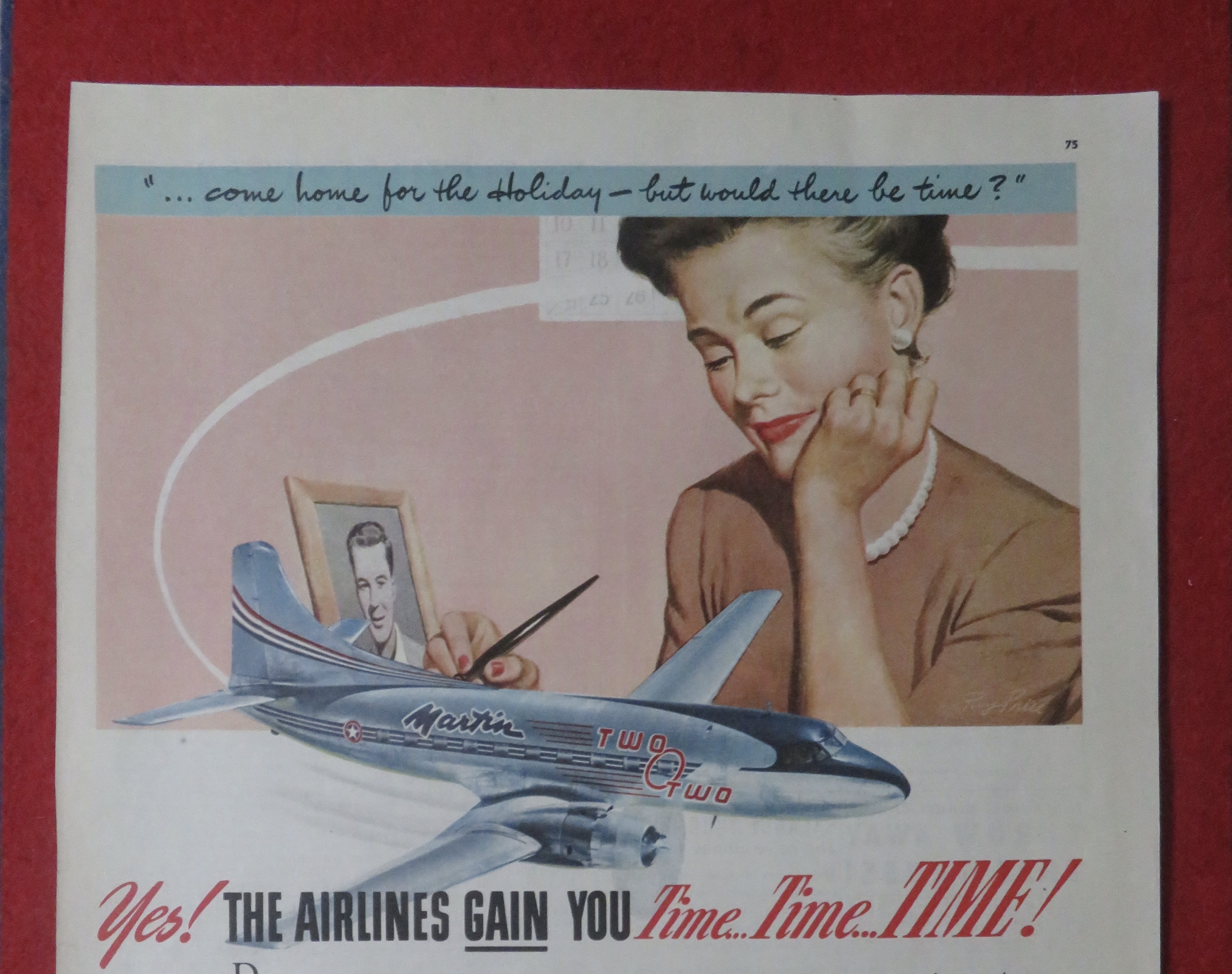 1948 Martin Aircraft with Woman Writing A Letter