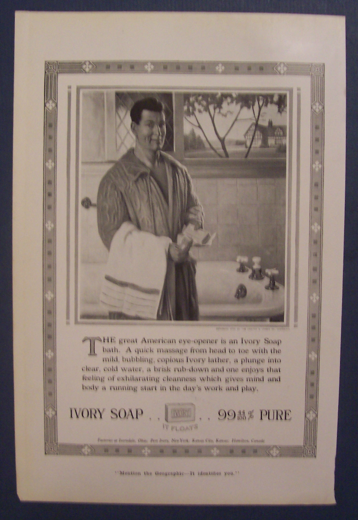 1916 Ivory Soap with Man Opening a Bar of Soap