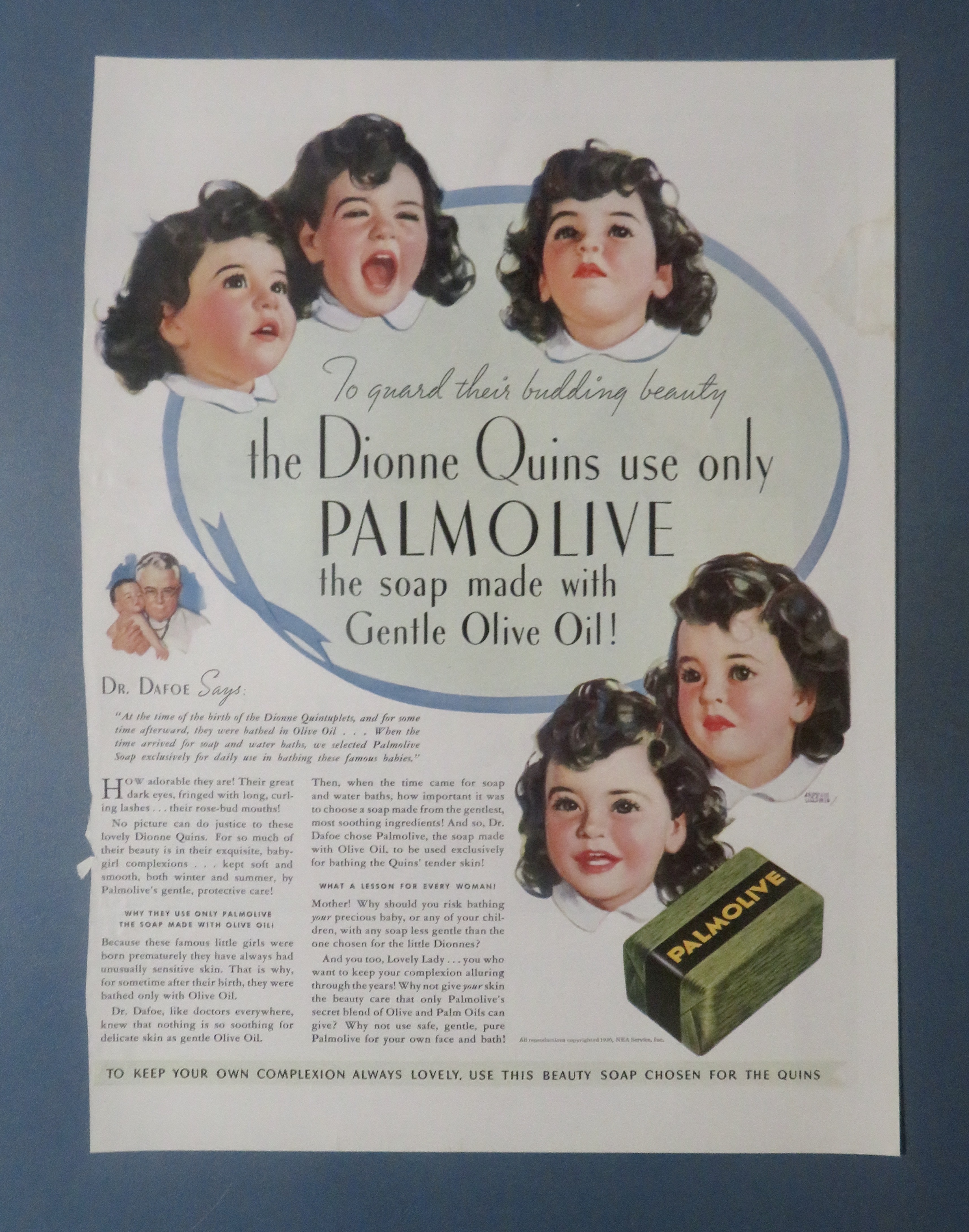 1936 Palmolive Soap with the Dionne Quintuplets